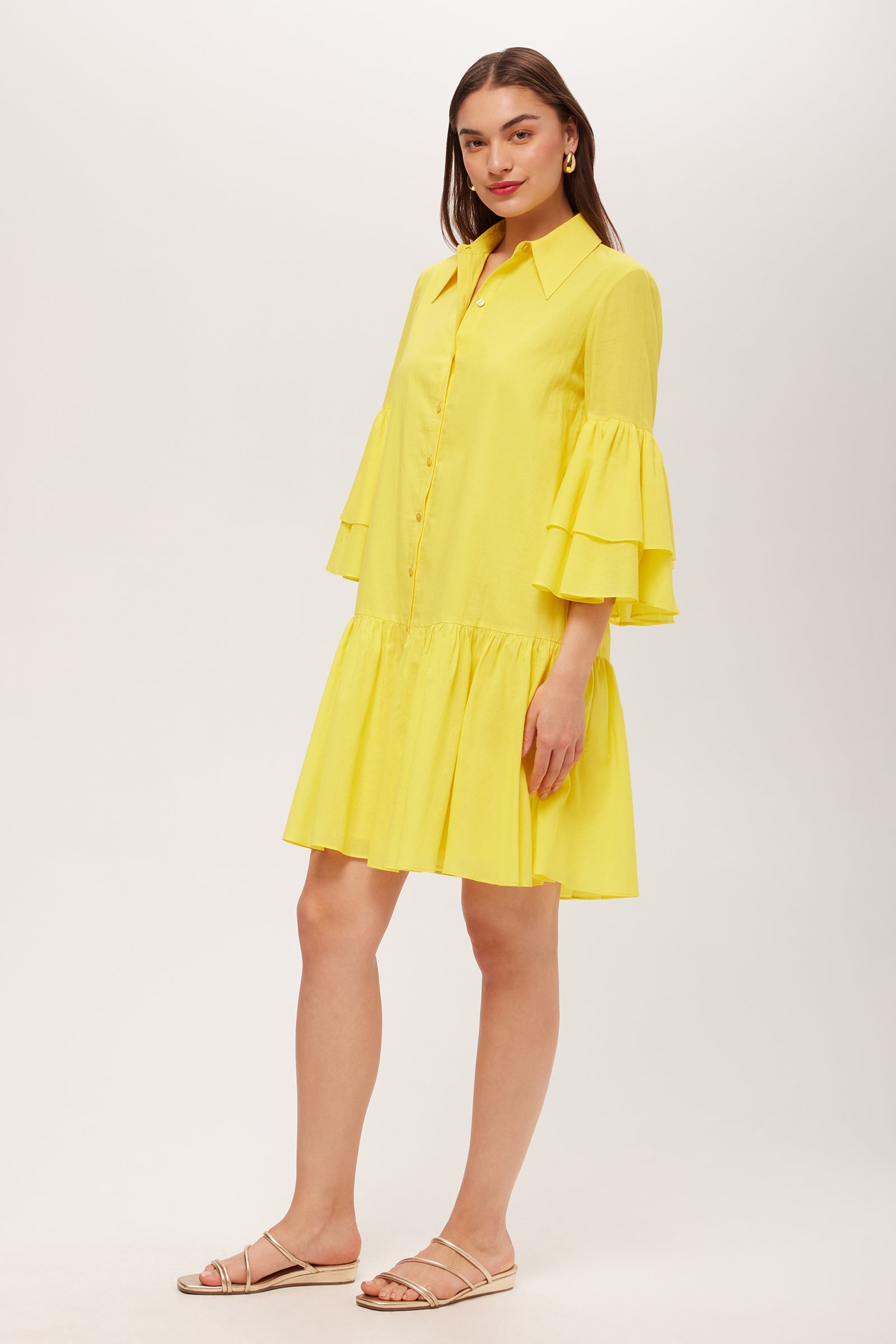 Bounce Ruffle Shirtdress