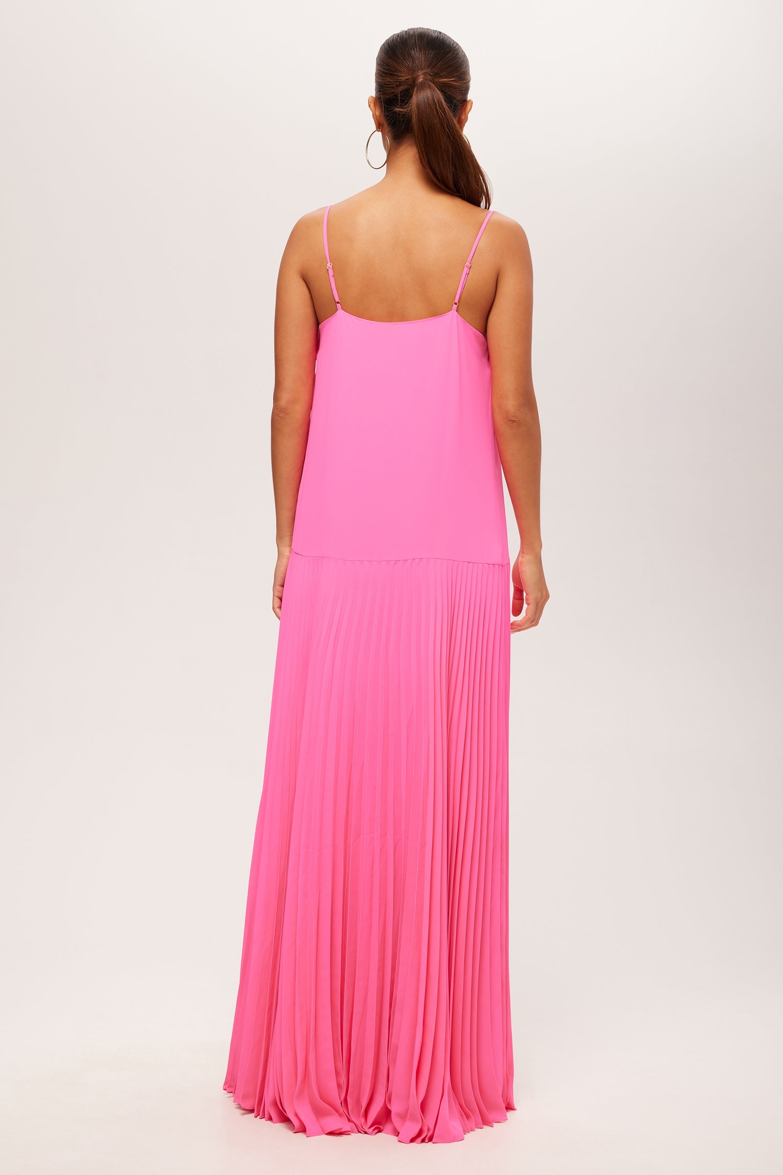 Carve Sleeveless Drop-Waist Pleated Maxi Dress
