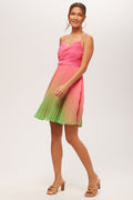 Natalie Sleeveless Pleated Ombre Dress