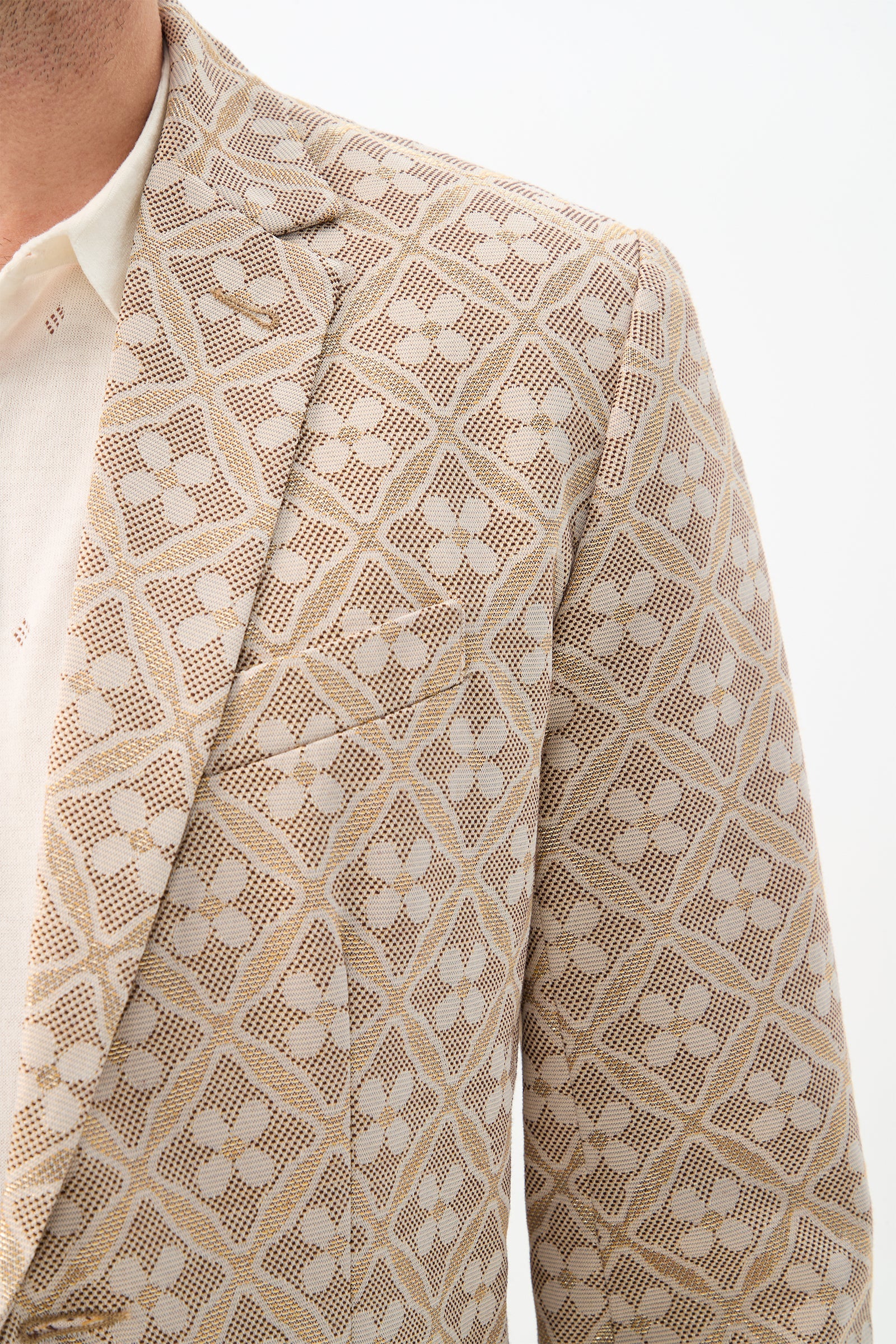 Thurston Blazer - Metallic Daisy Jacquard