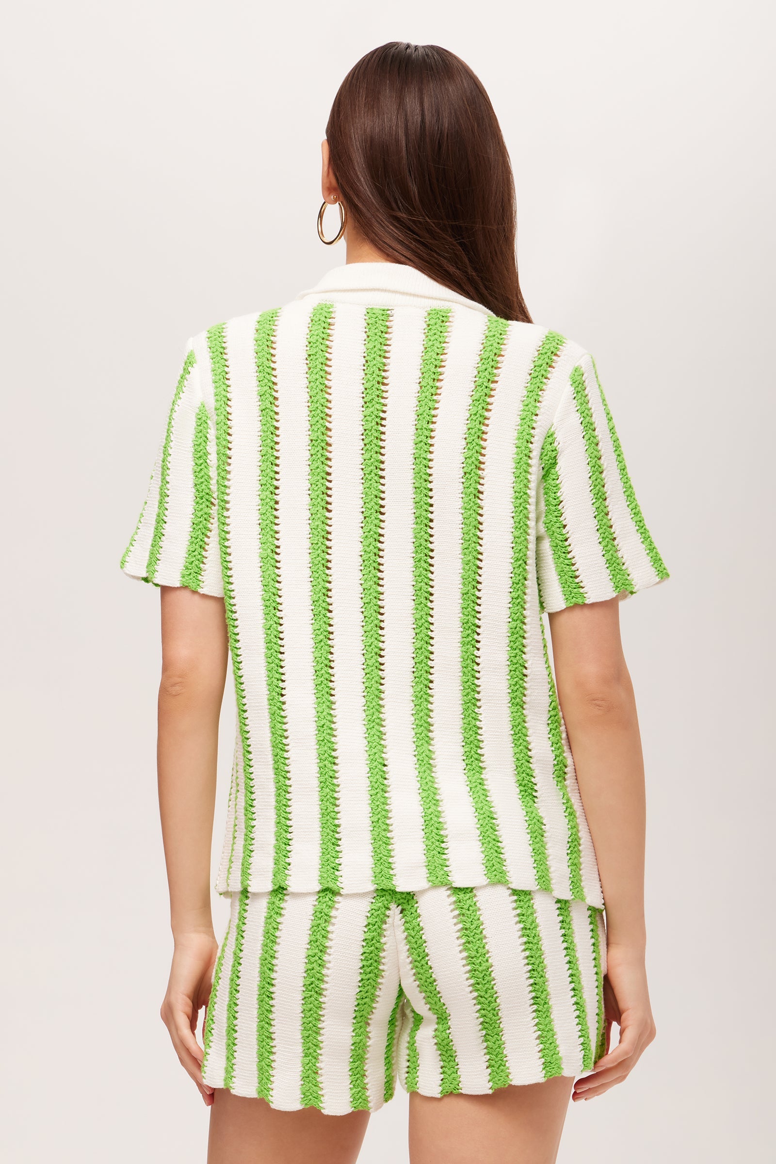 Sloane Short-Sleeve Striped Button-Up Shirt