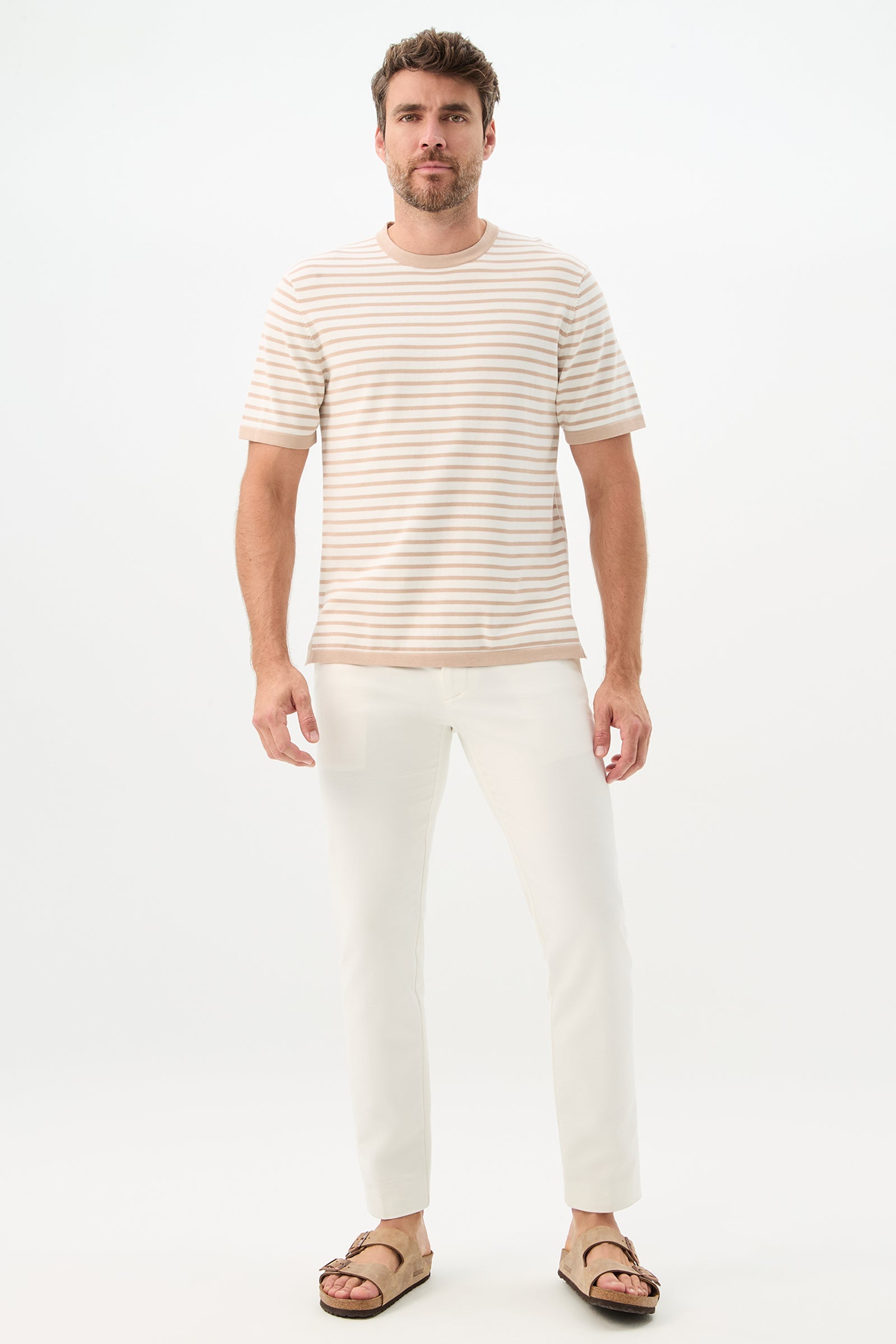 Giovanni Stripe Short-Sleeve Pullover