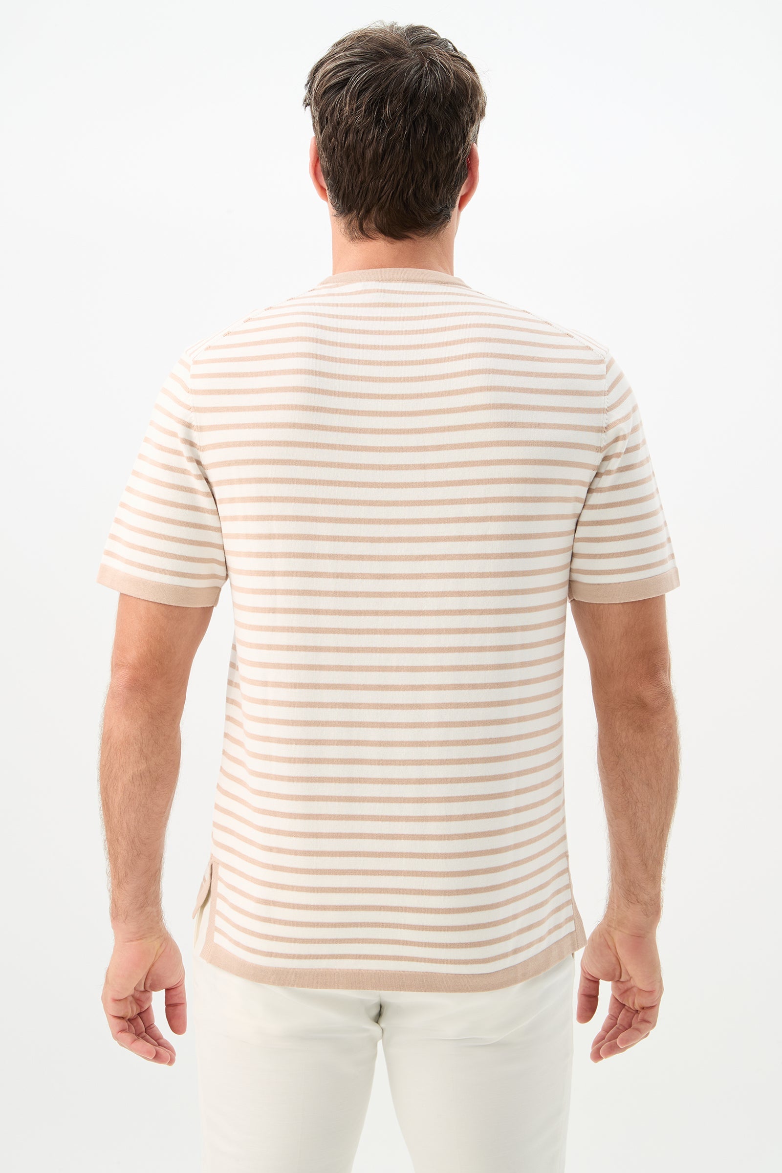 Giovanni Stripe Short-Sleeve Pullover