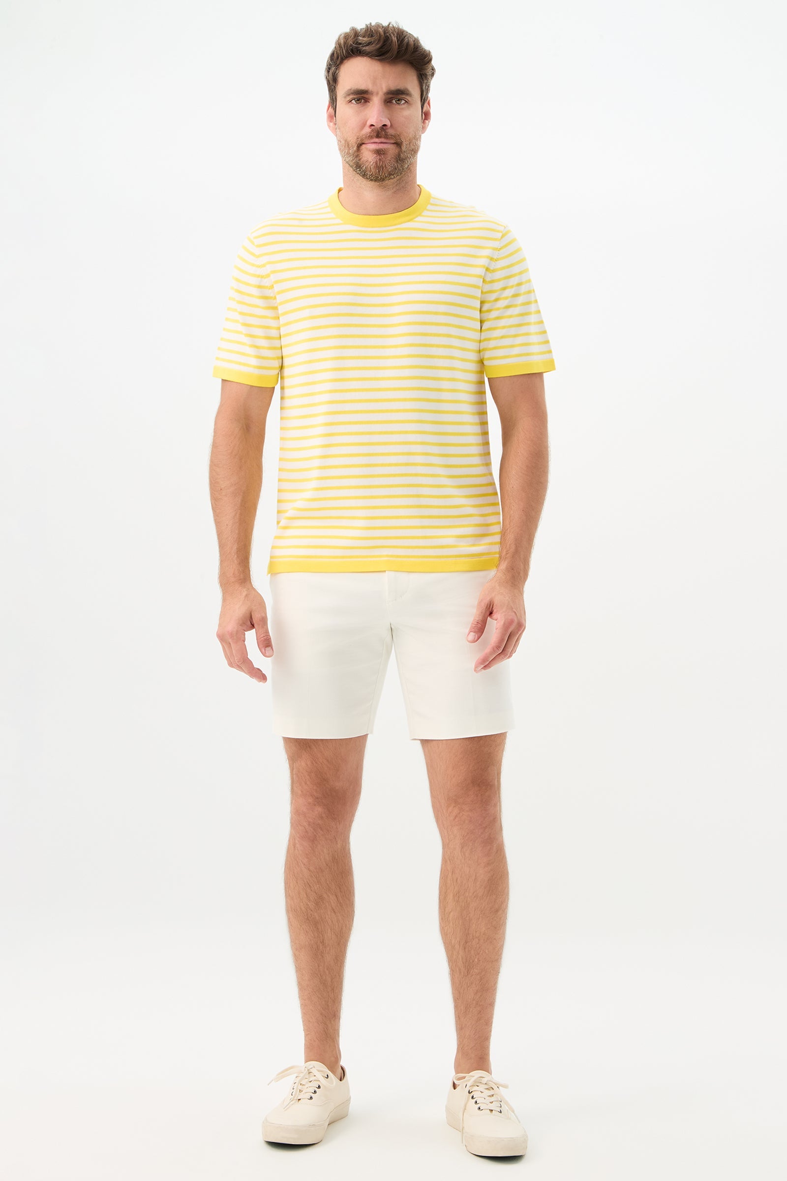 Giovanni Stripe Short-Sleeve Pullover