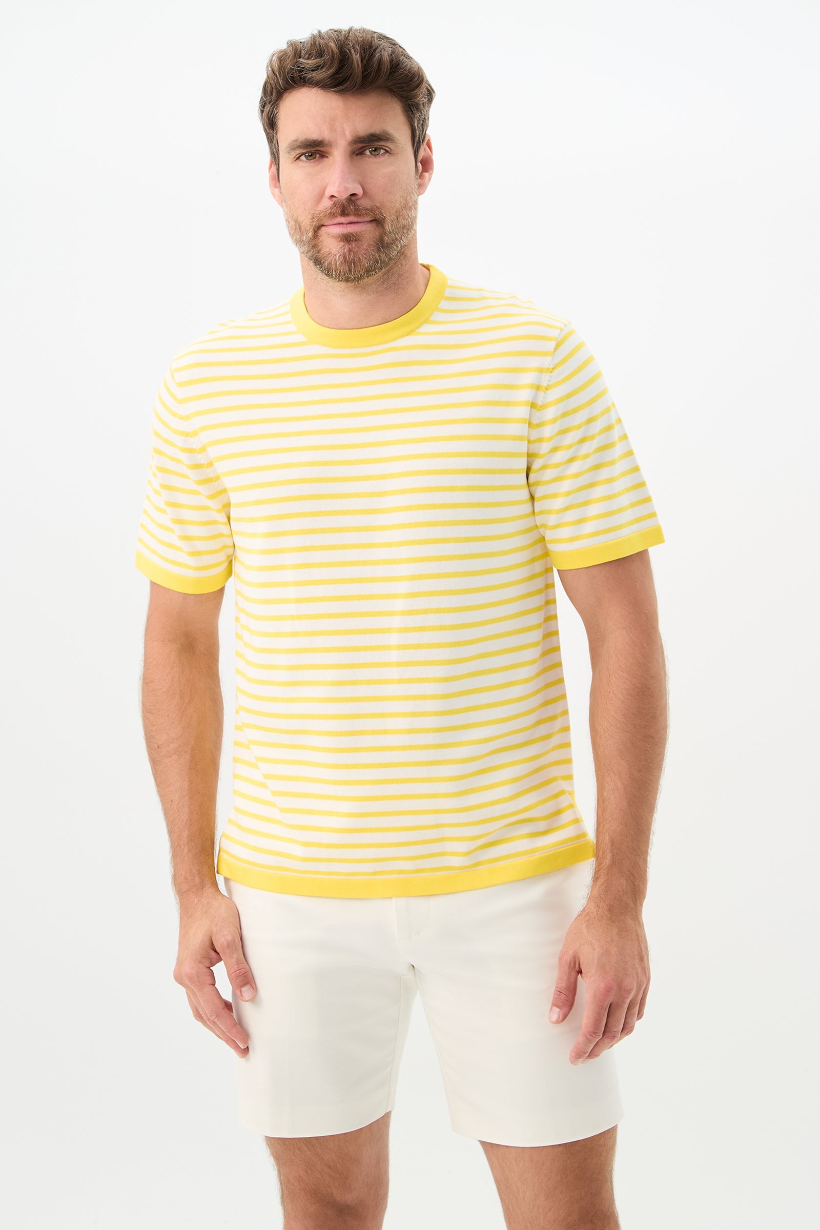 Giovanni Stripe Short-Sleeve Pullover