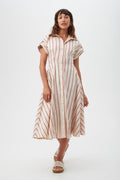Lorain Midi Dress - Solaire Stripe