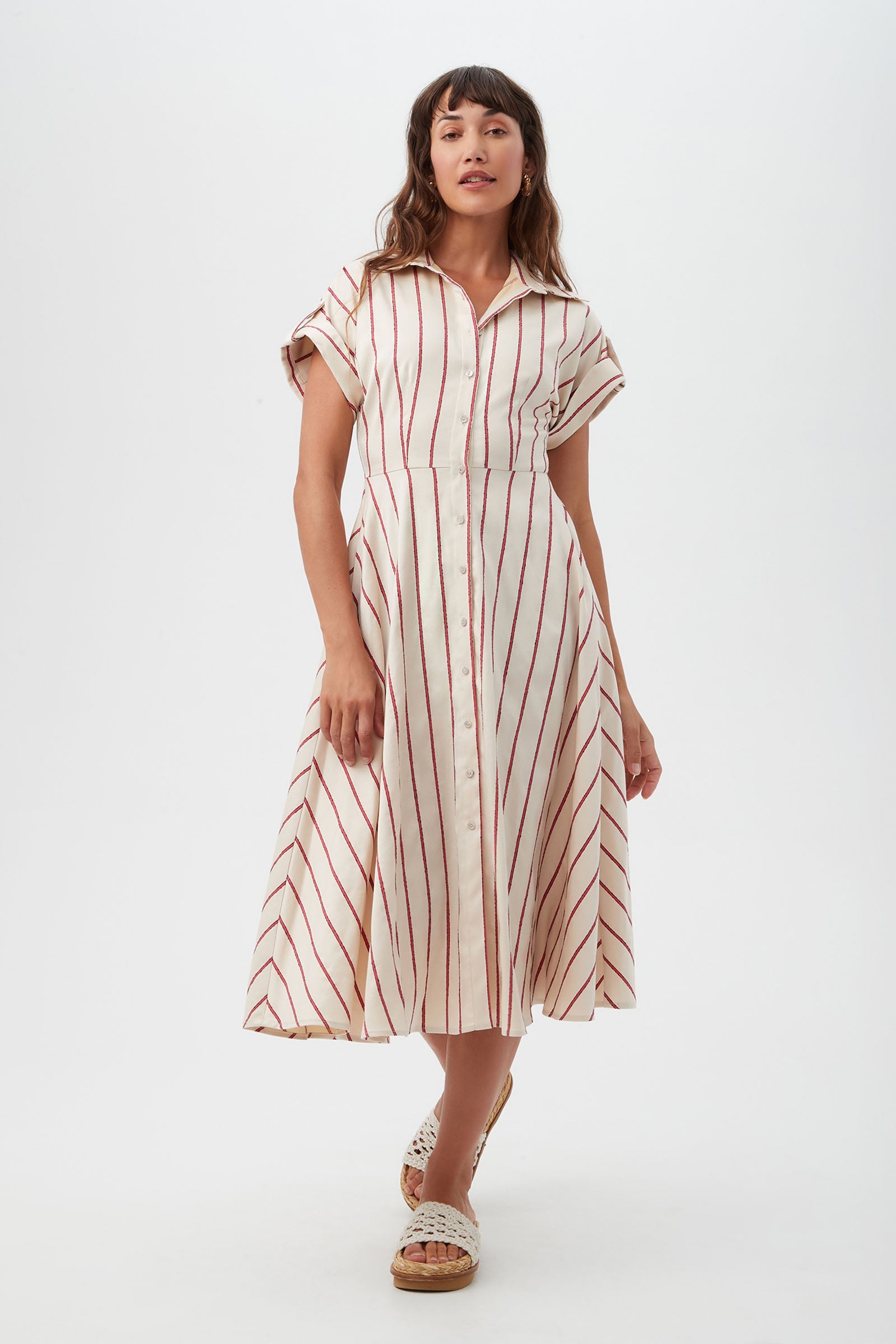 Lorain Midi Dress - Solaire Stripe