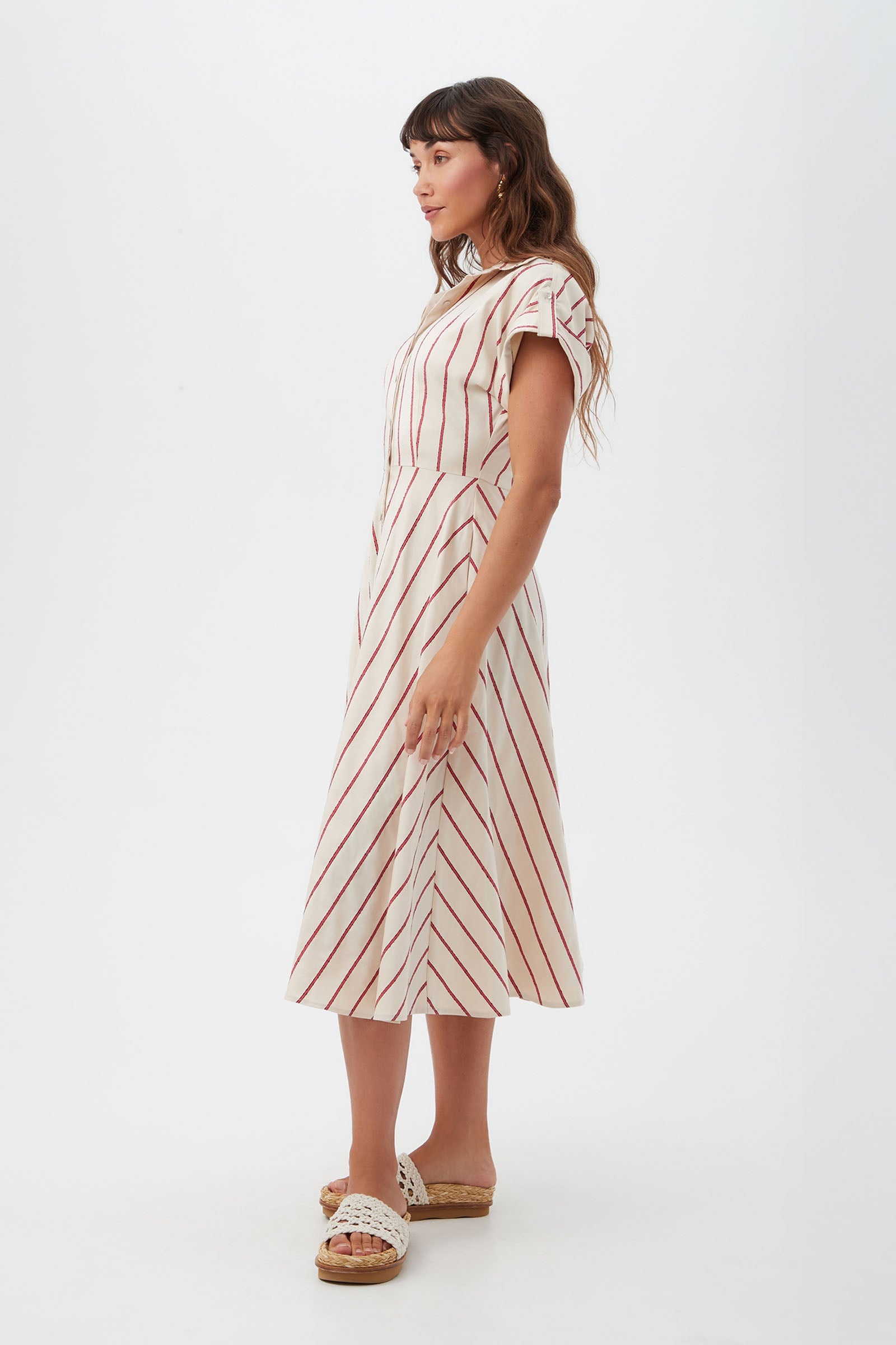 Lorain Midi Dress - Solaire Stripe
