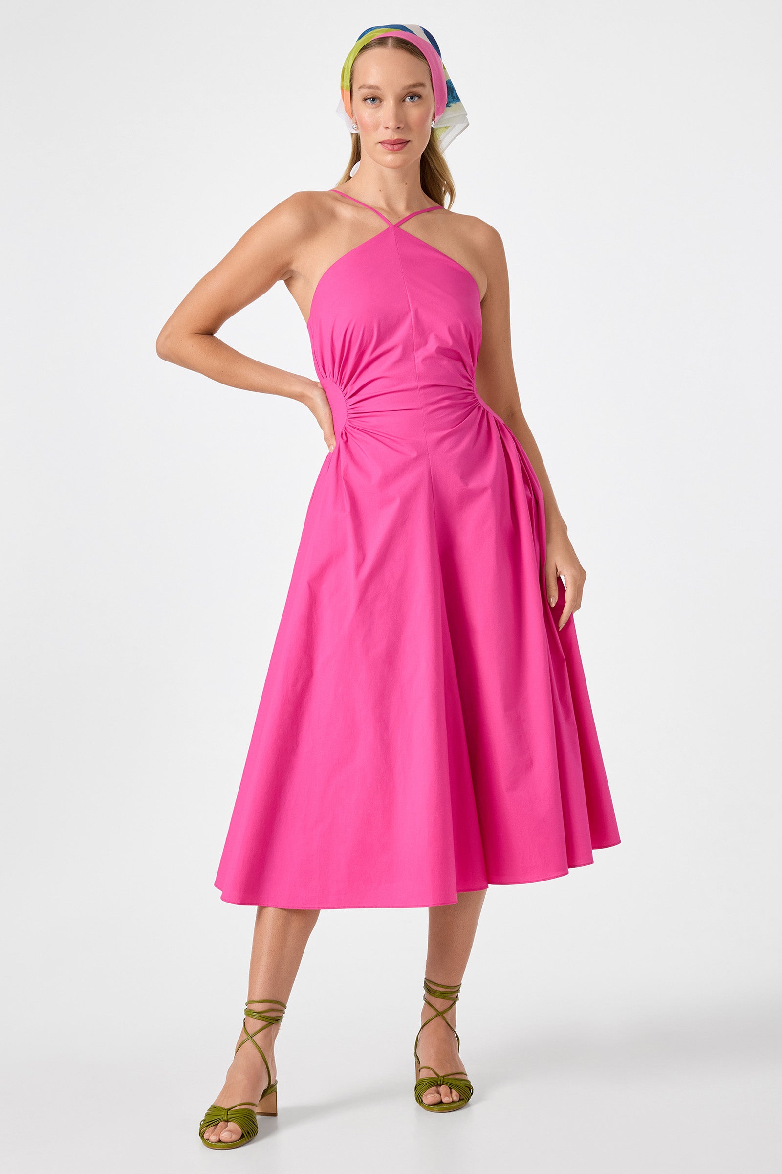 Kata Shirred Waist Midi Dress