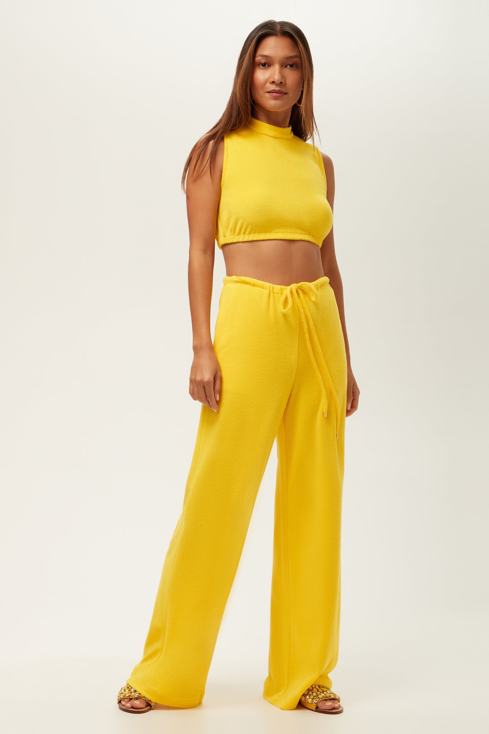 Linsk Wide-Leg Pant - Poolside Terry