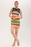 Bev Sleeveless Cutout Dress - Splash Stripe