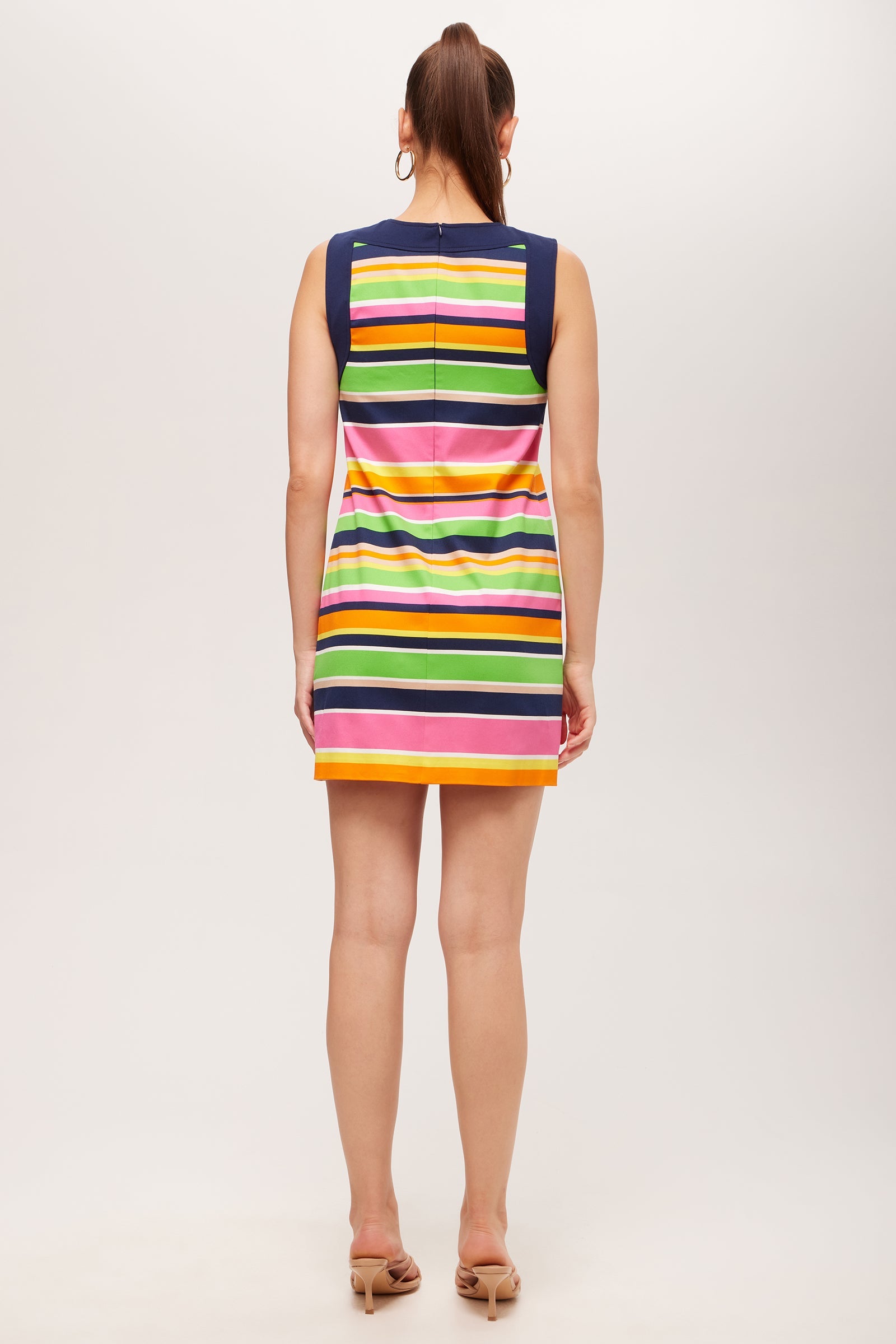 Bev Sleeveless Cutout Dress - Splash Stripe