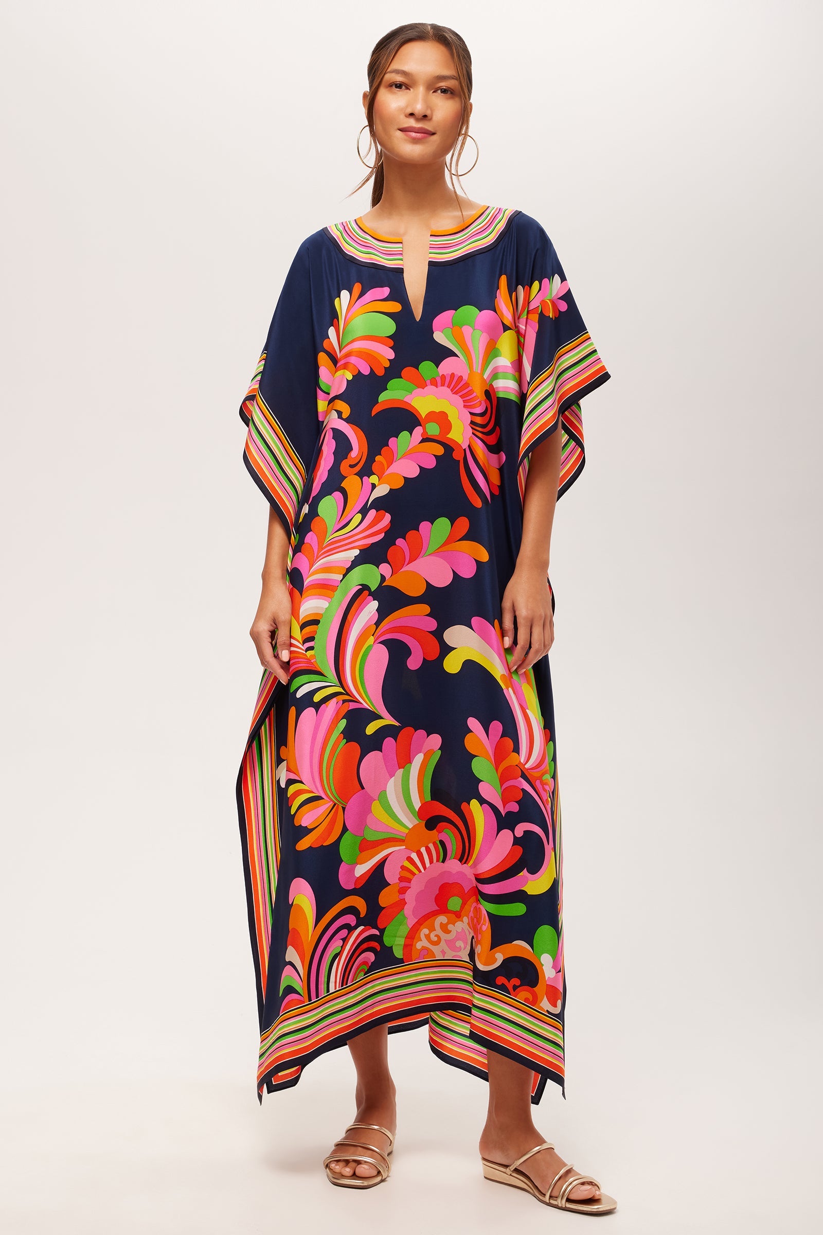 Theodora Maxi Caftan - Paradise Palms Silk