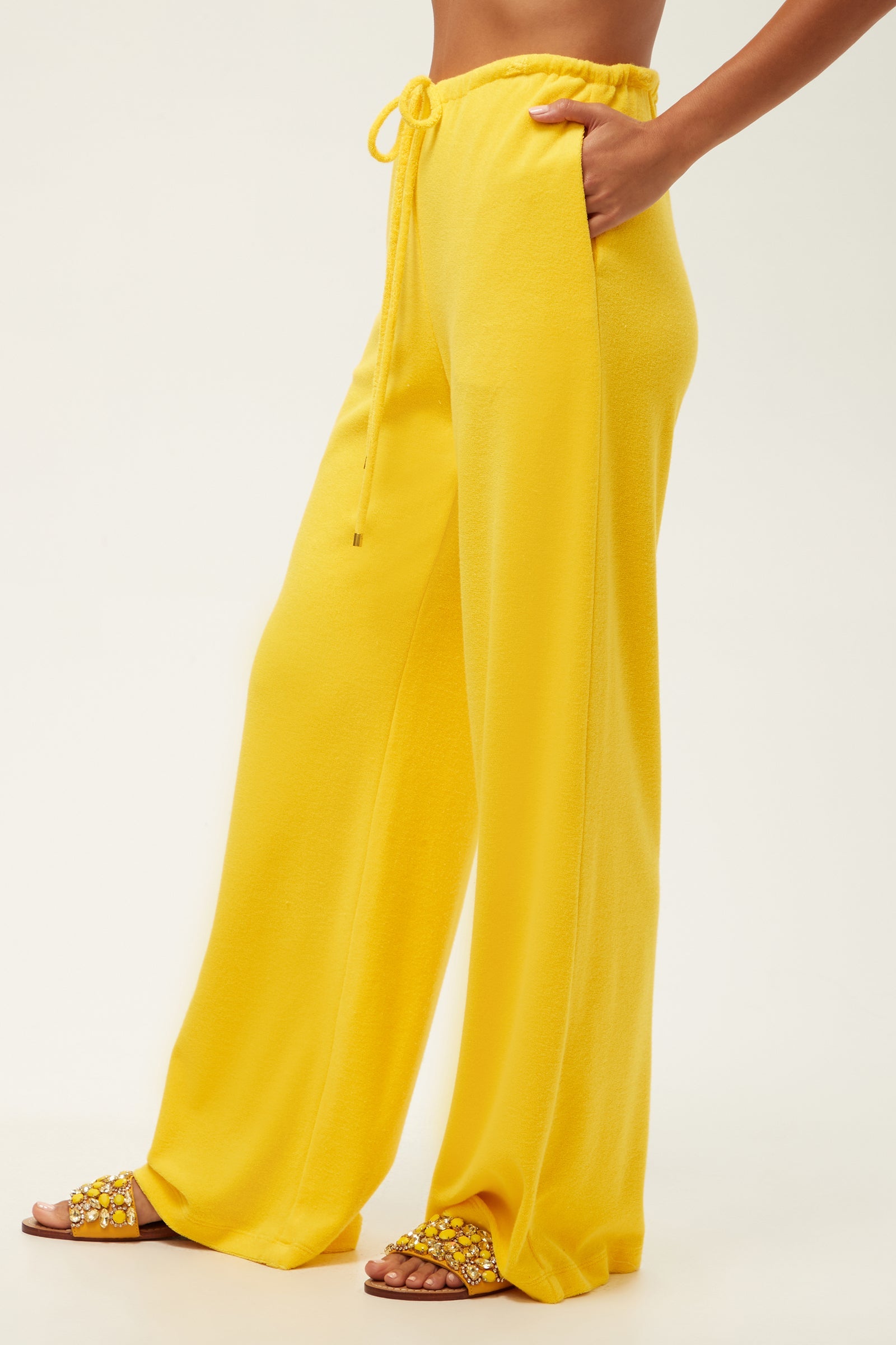 Linsk Wide-Leg Pant - Poolside Terry