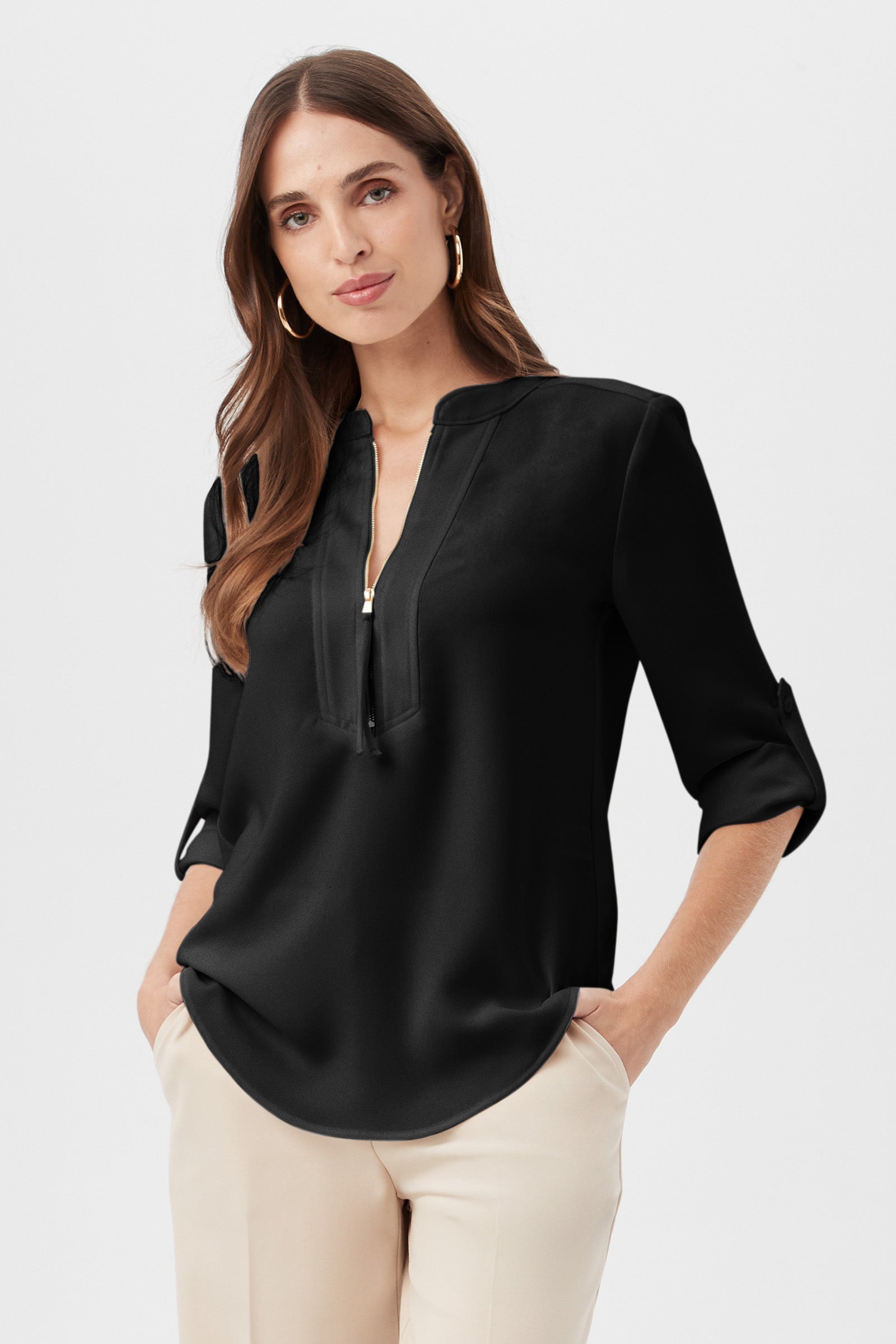 Kaiko 3/4-Sleeve Half-Zip Top