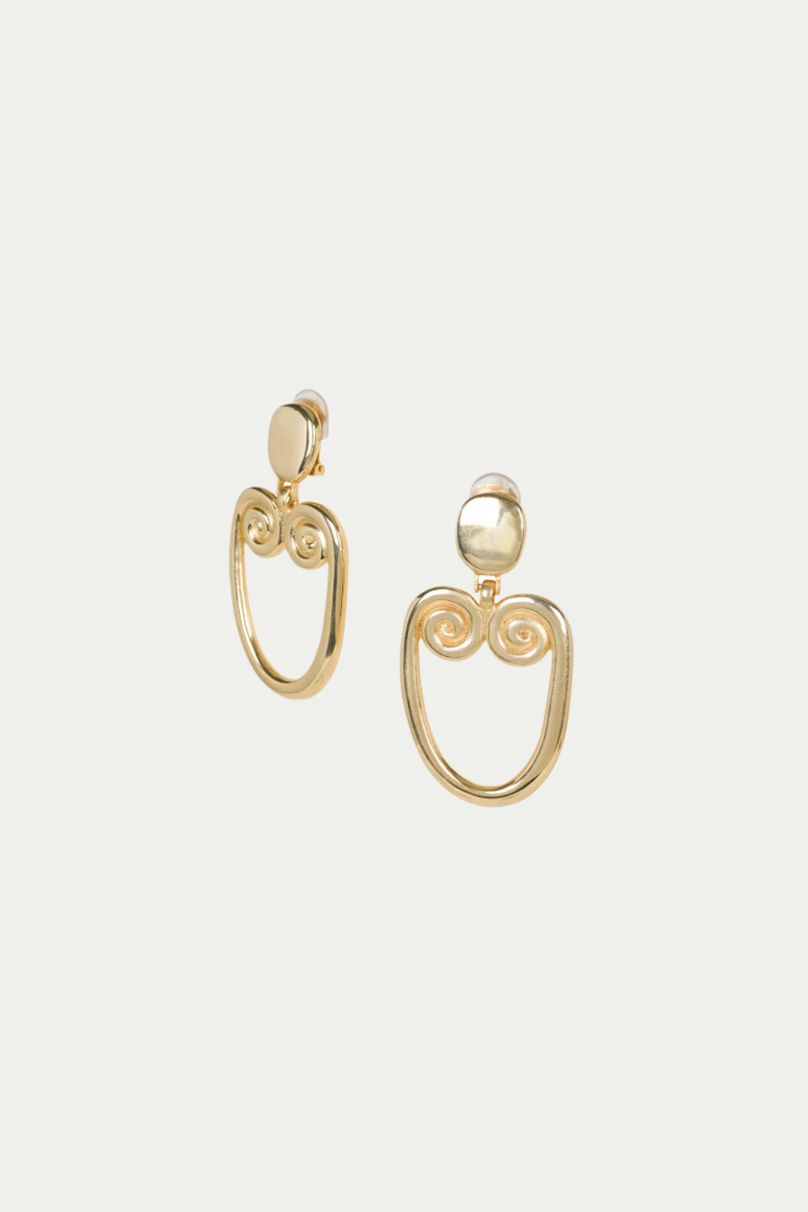 TT x KJL Gold Double Scroll Clip-On Earrings