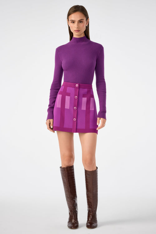 Artemis Trompe L'Oeil Knit Mini Skirt