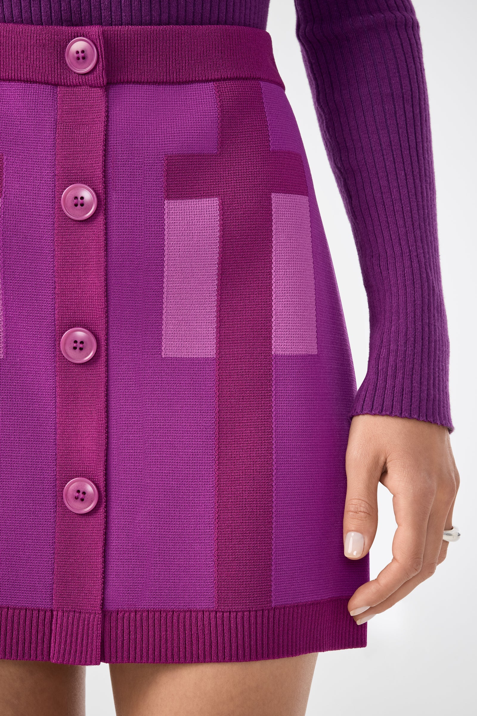 Artemis Trompe L'Oeil Knit Mini Skirt