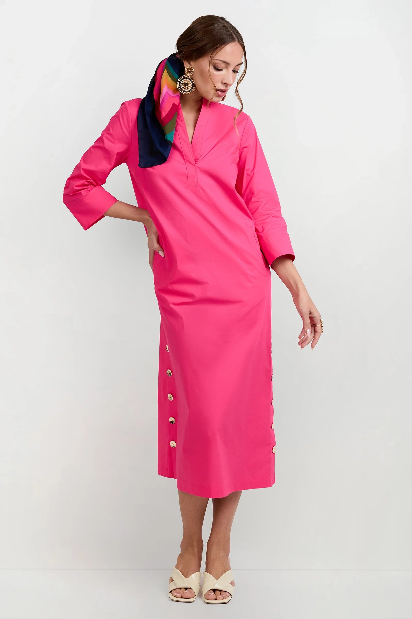Capella Mandarin Collar Maxi Dress