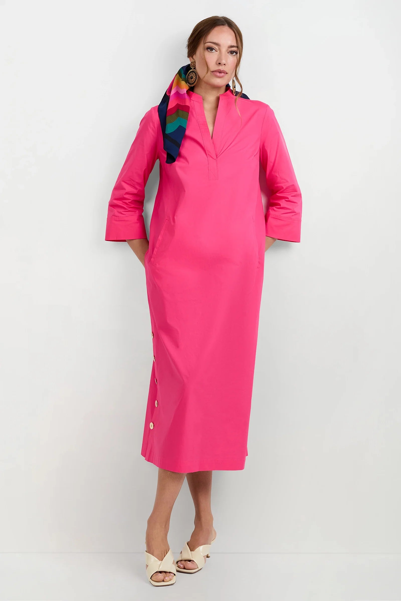 Capella Mandarin Collar Maxi Dress