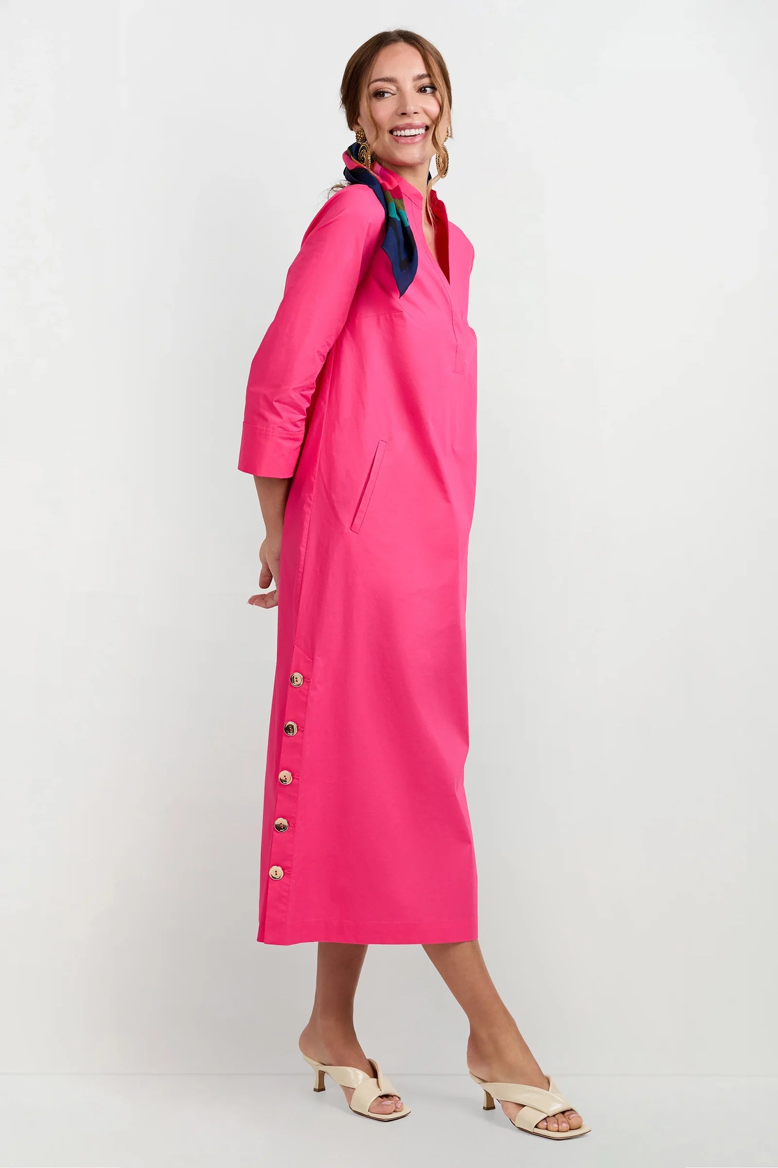 Capella Mandarin Collar Maxi Dress