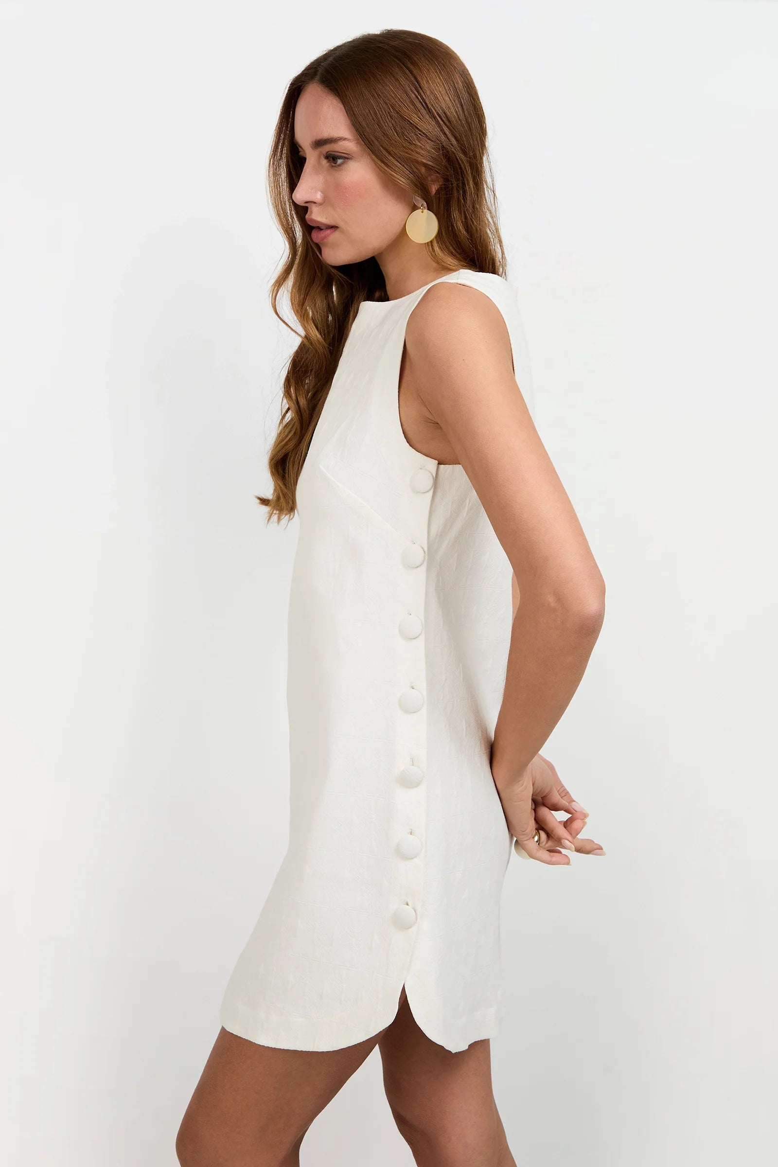 Atina Button Side Mini Dress