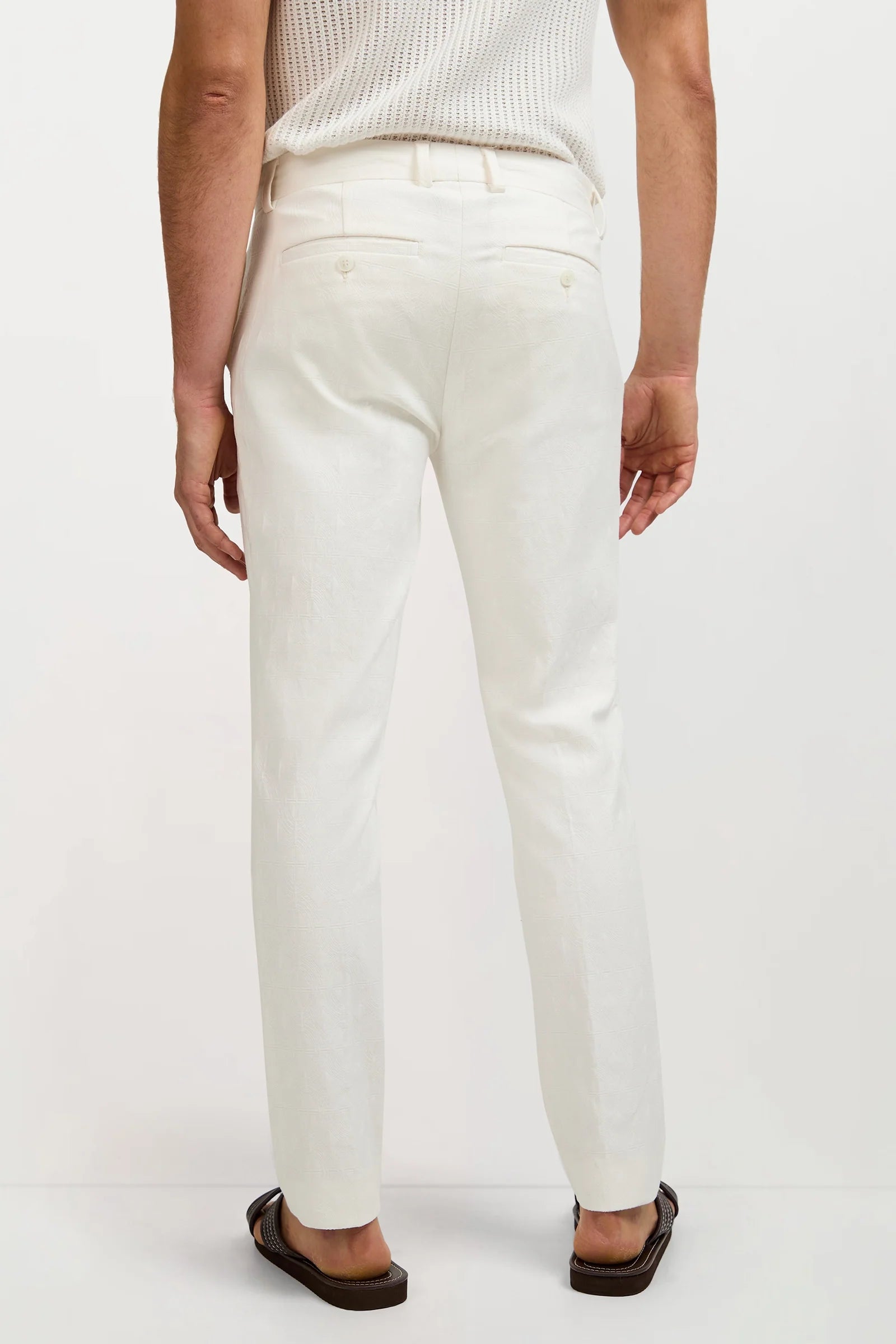Clyde Slim Trouser - Tegola Textured Jacquard
