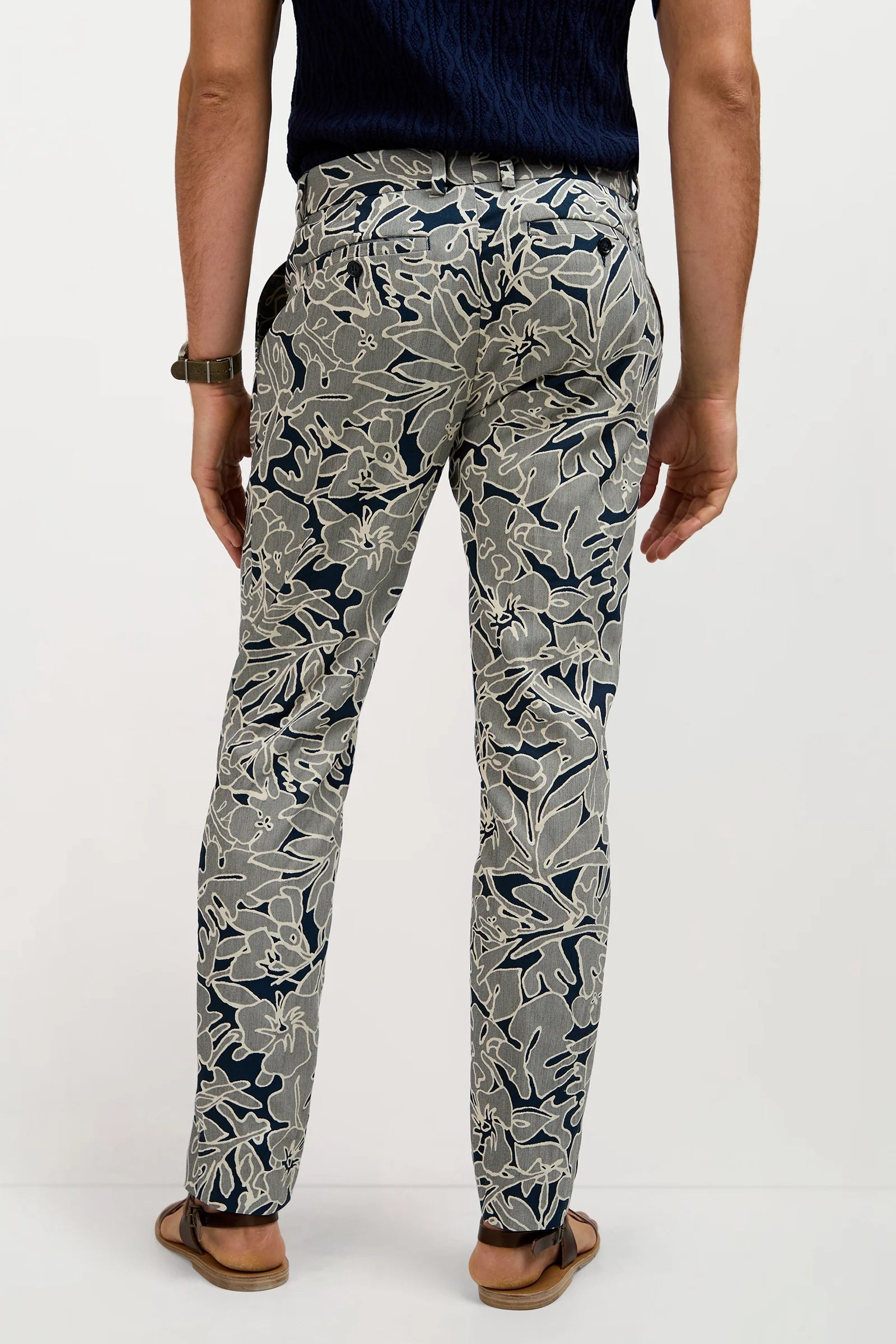 Clyde Slim Trouser - Artsy Floral Jacquard