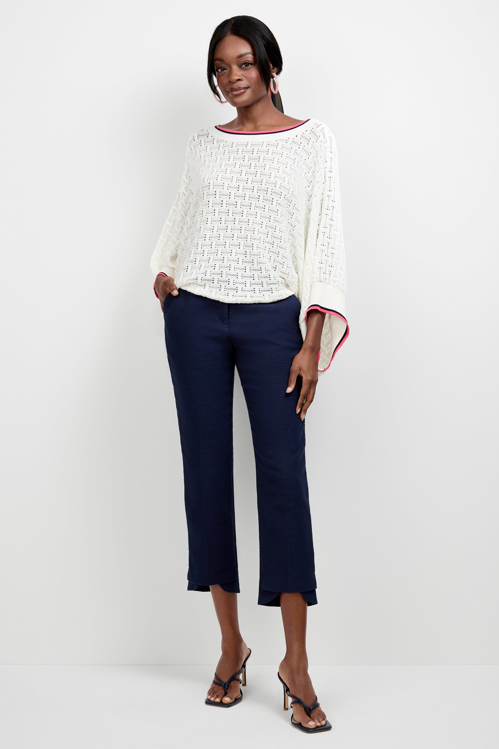 Ore Button-Hem Cropped Pant