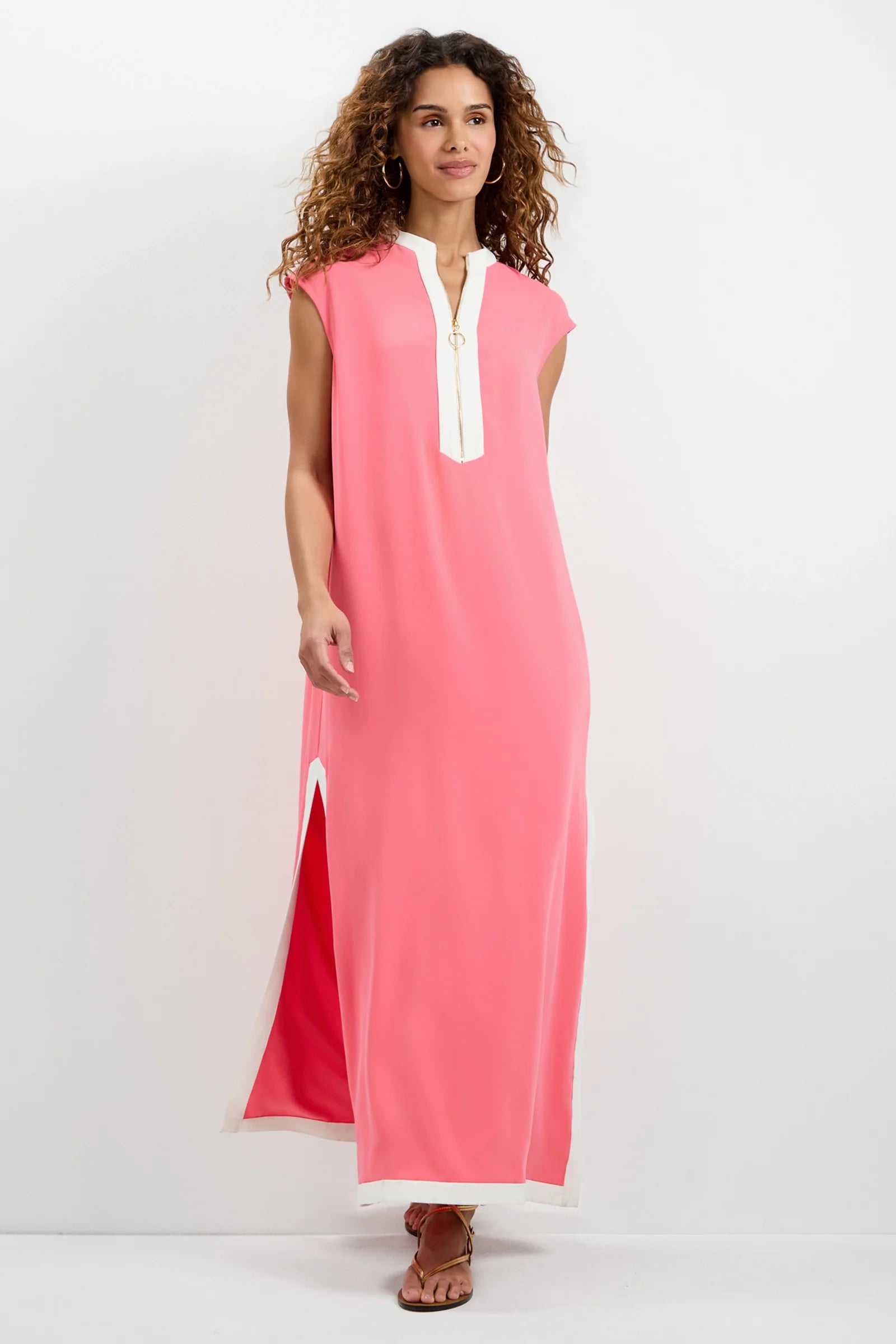 Nuvola Zip-Front Midi Dress