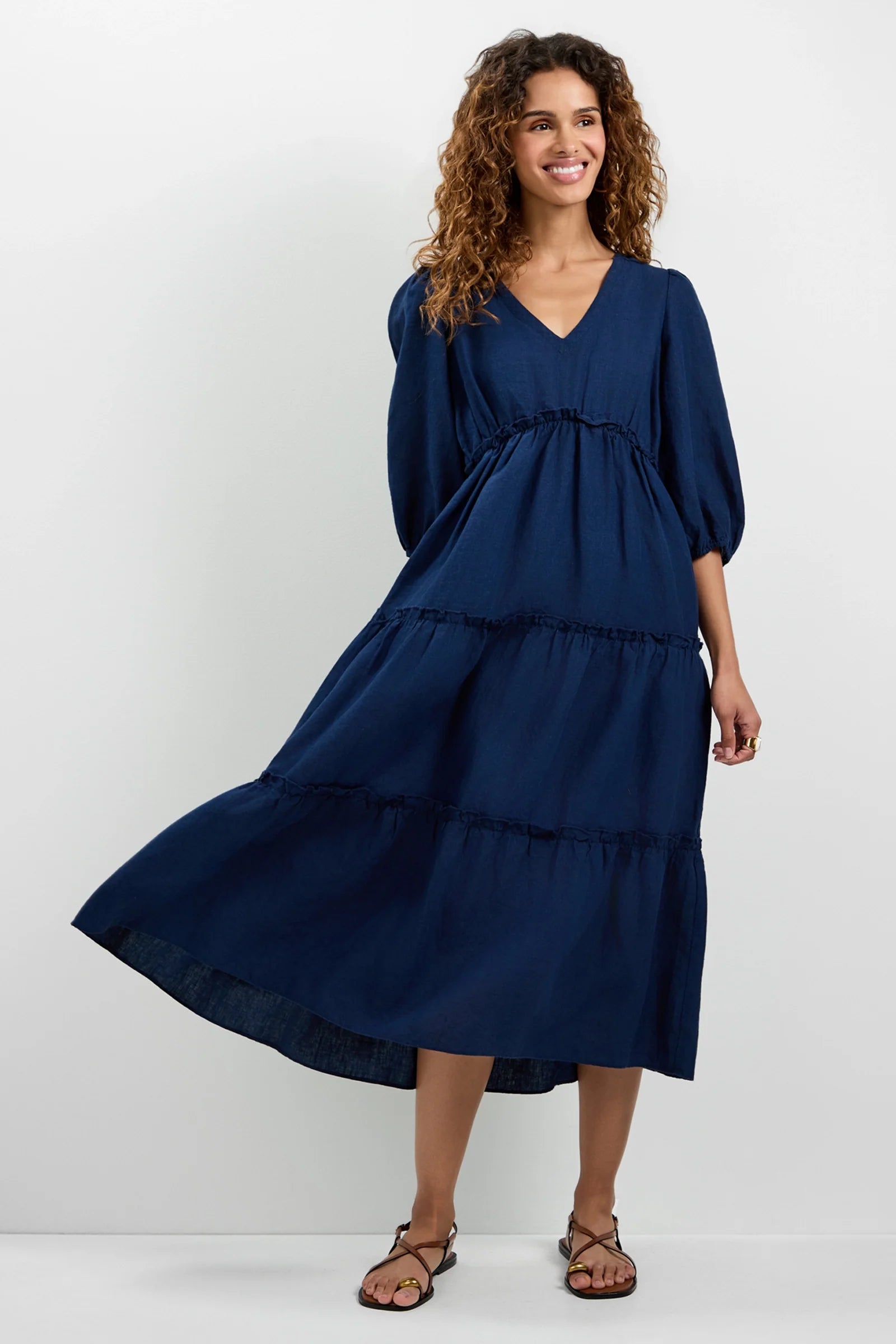 Calm Tiered Ruffle Midi Dress
