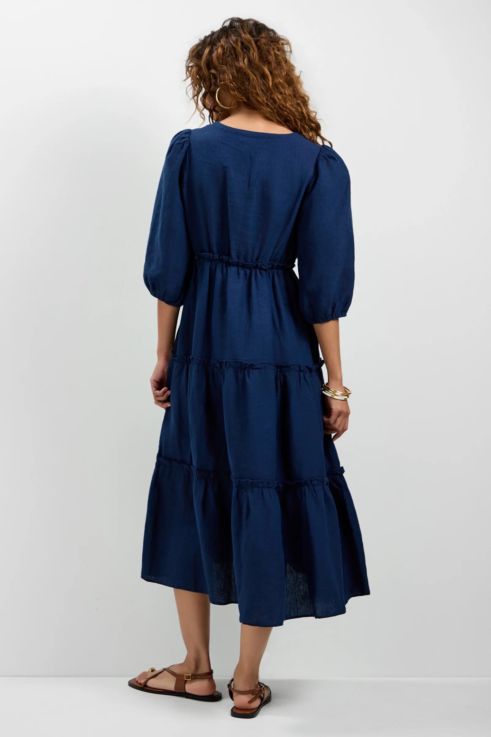 Calm Tiered Ruffle Midi Dress