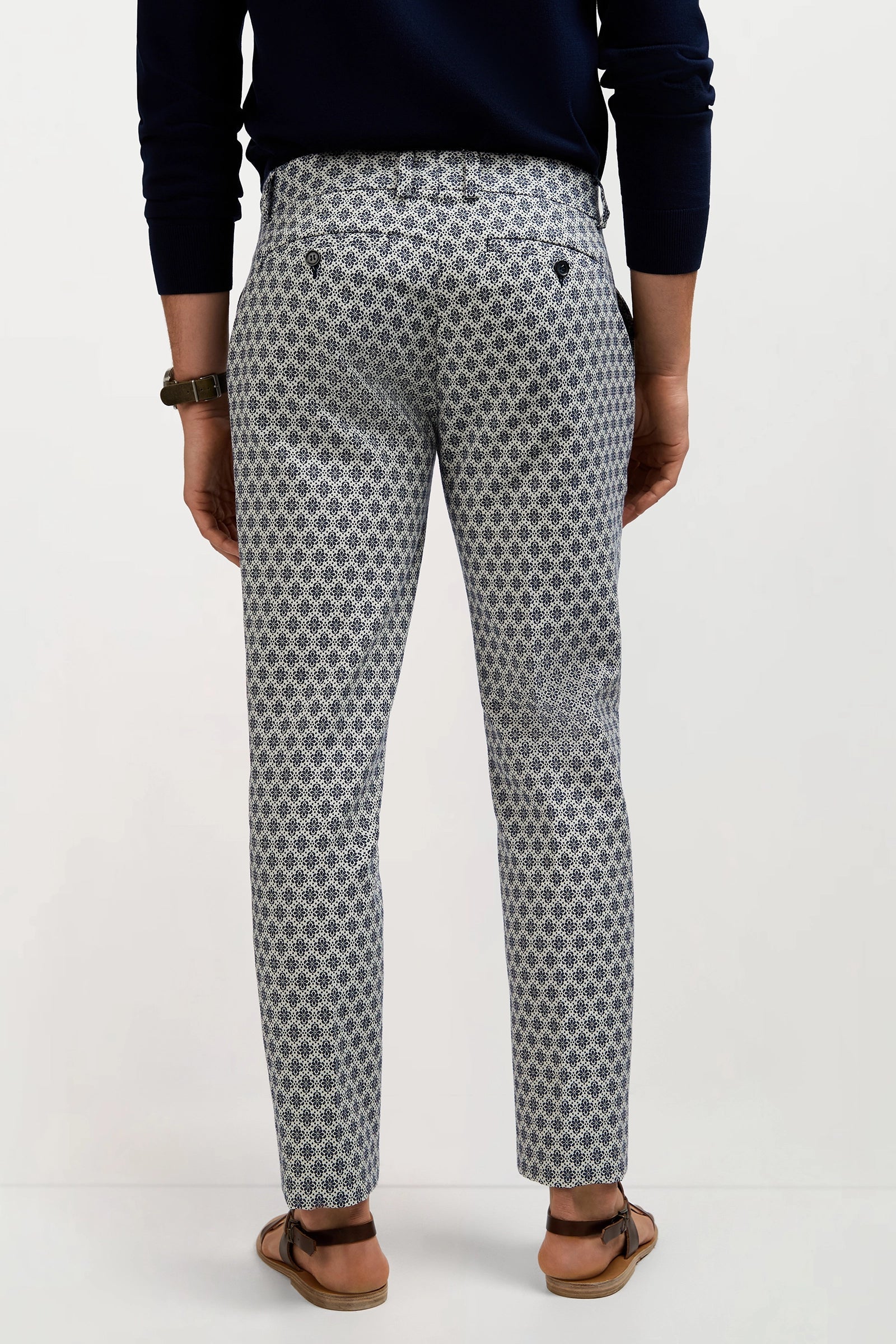 Clyde Slim Trouser - Daisy Jacquard