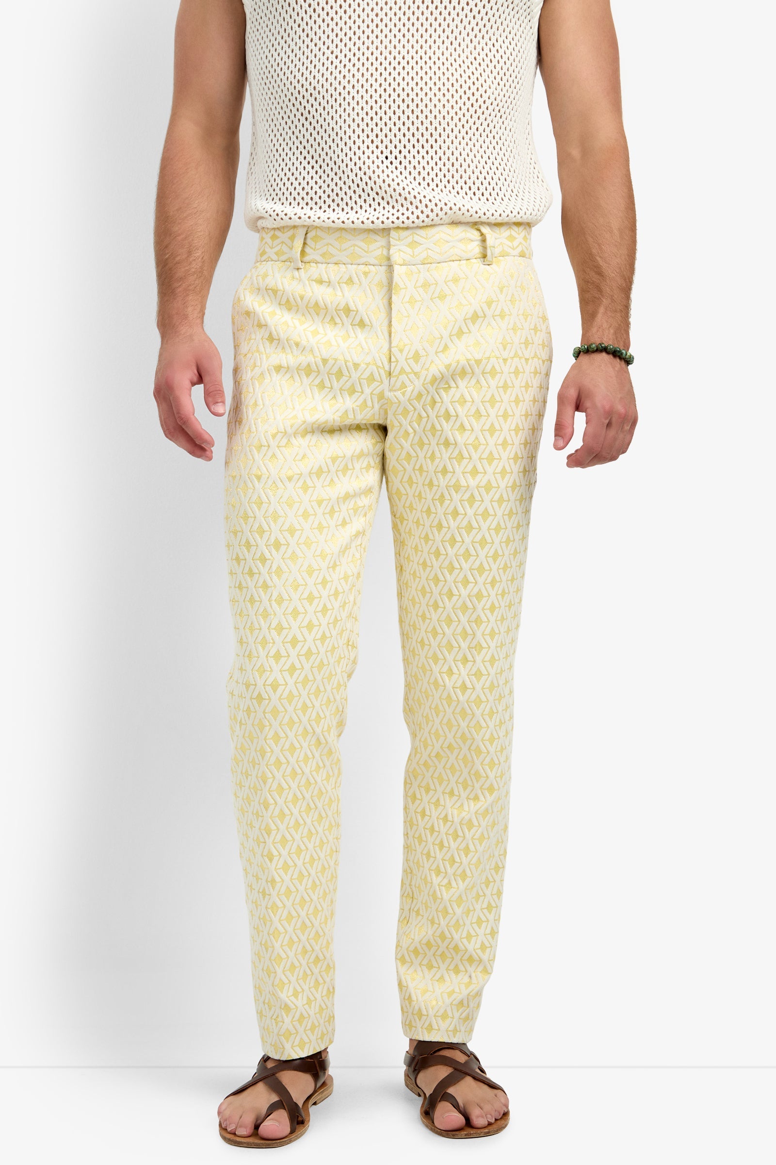 Clyde Slim Trouser - Crossroads Jacquard