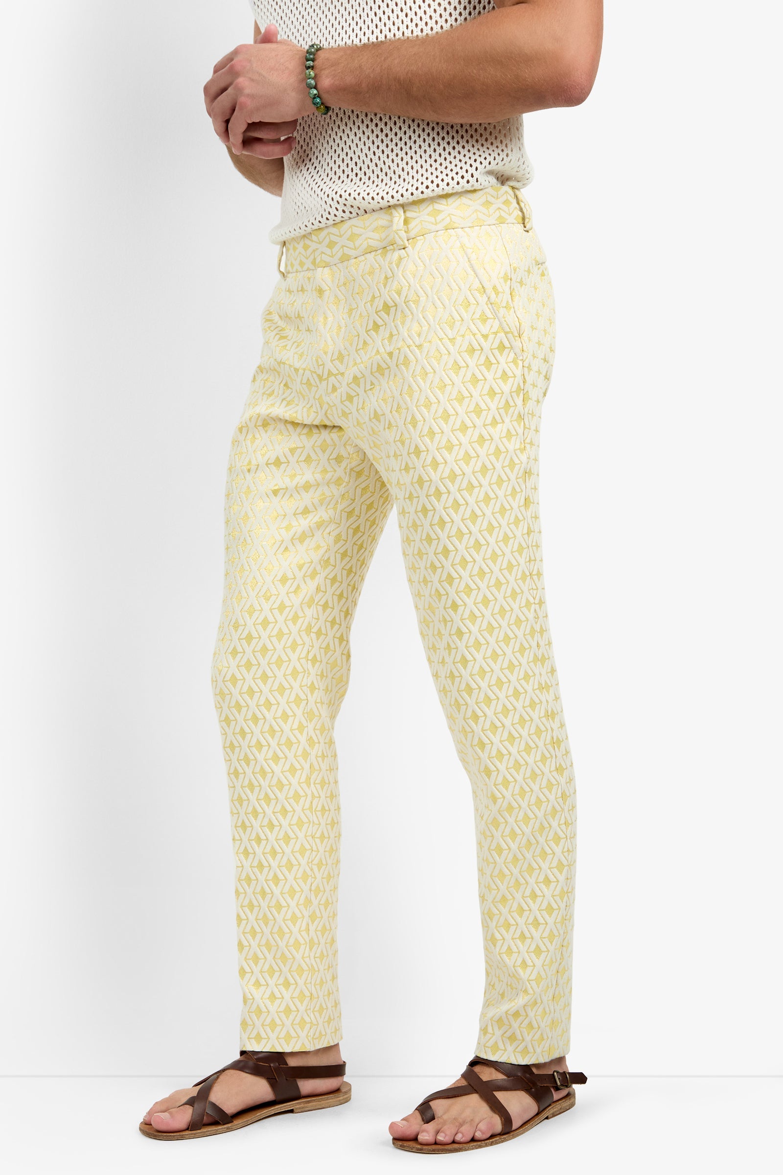 Clyde Slim Trouser - Crossroads Jacquard