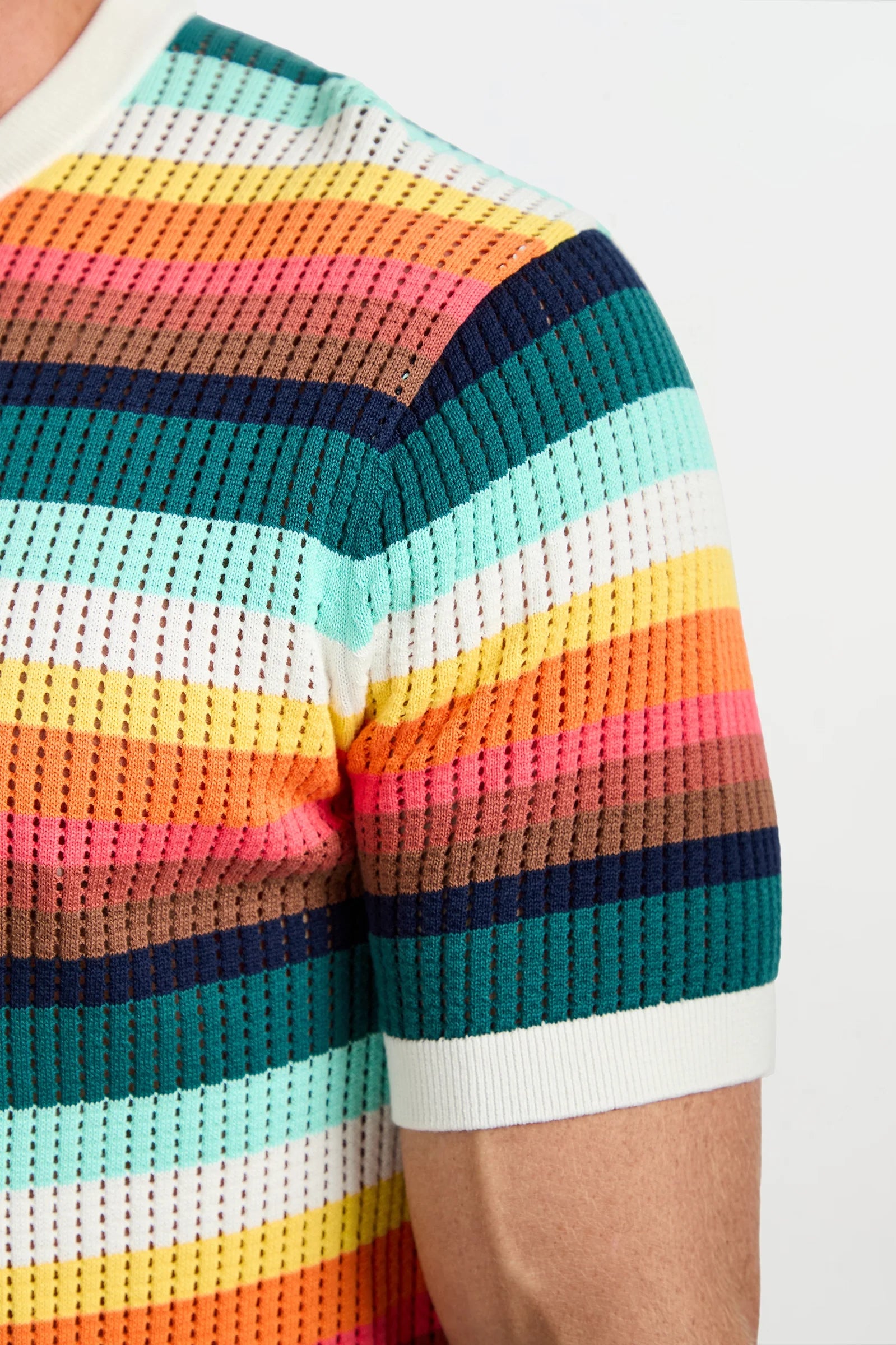Carlos Short-Sleeve Mesh Crewneck