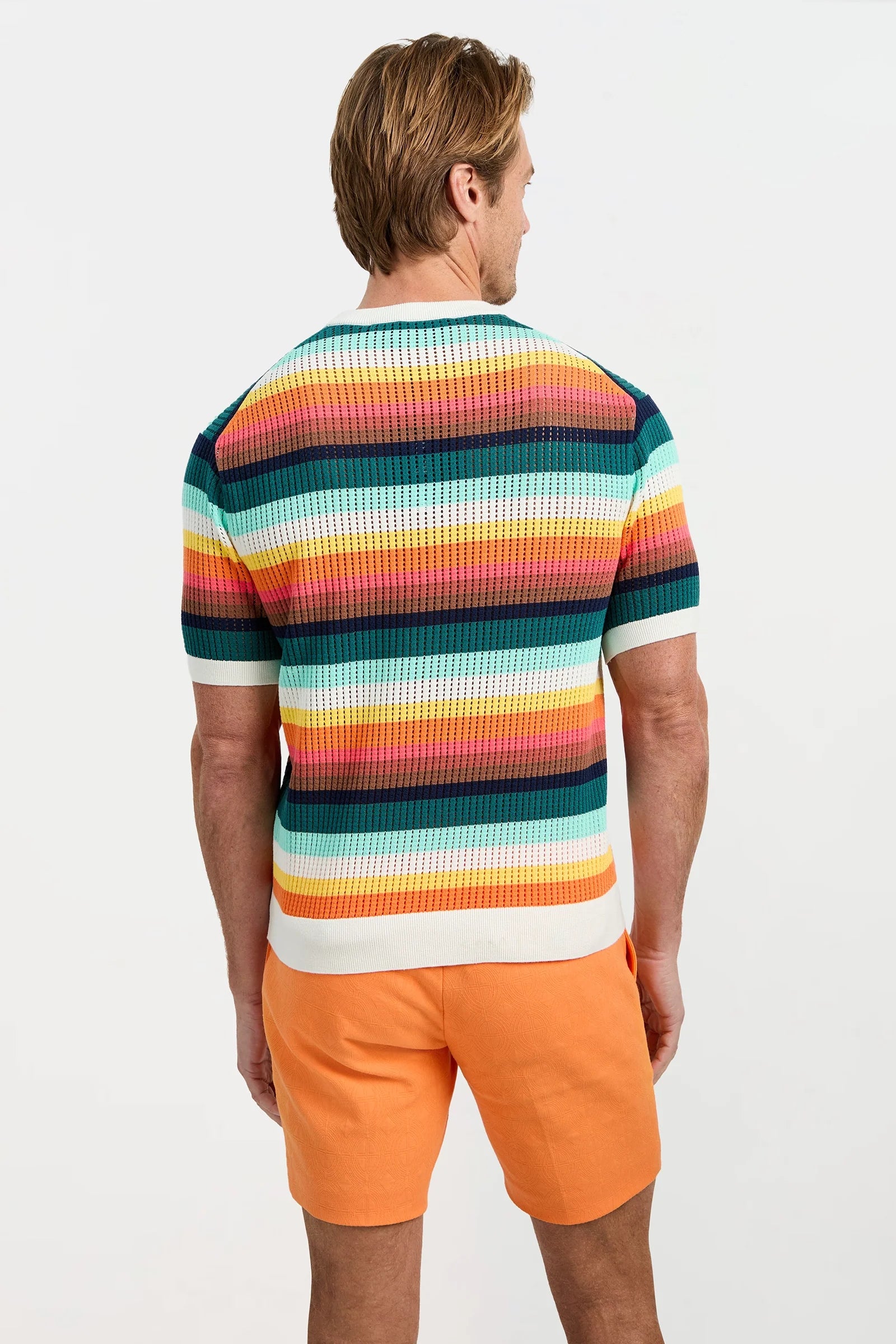 Carlos Short-Sleeve Mesh Crewneck