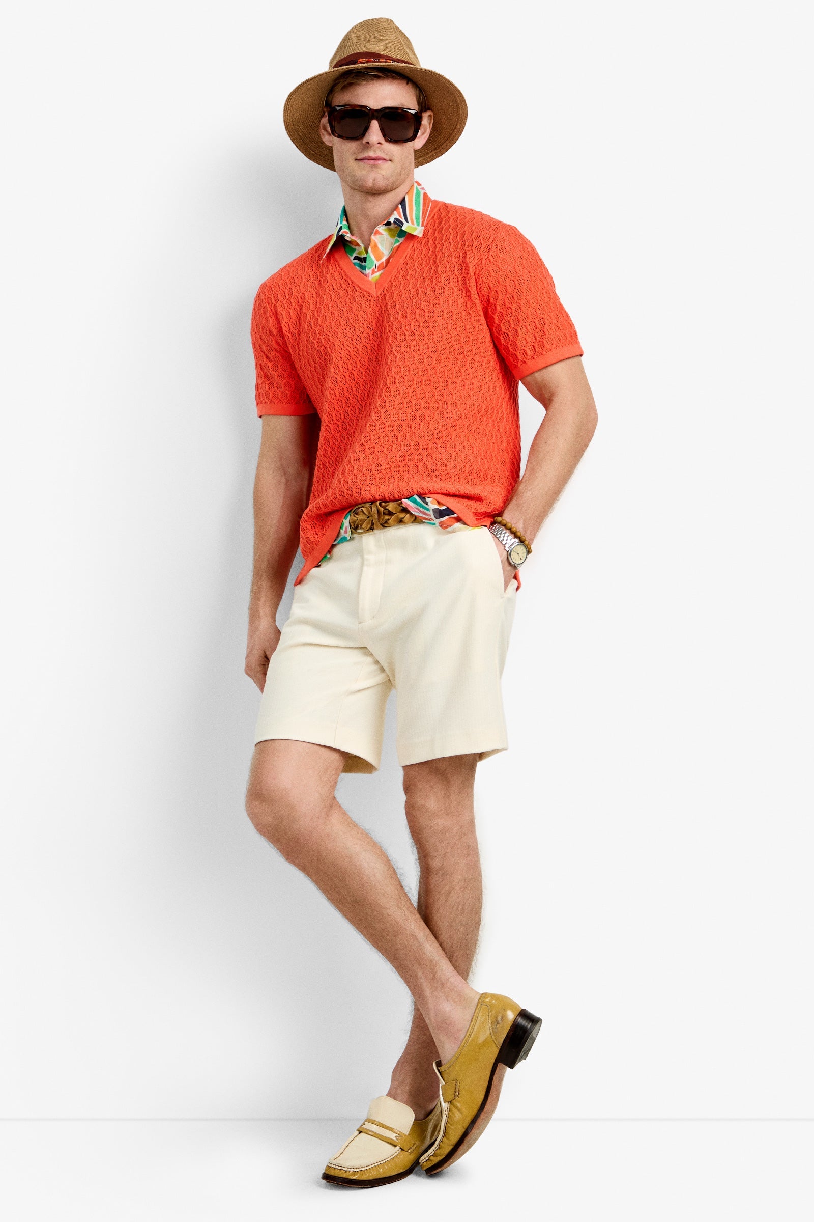 Heyes Mesh Henley V-Neck