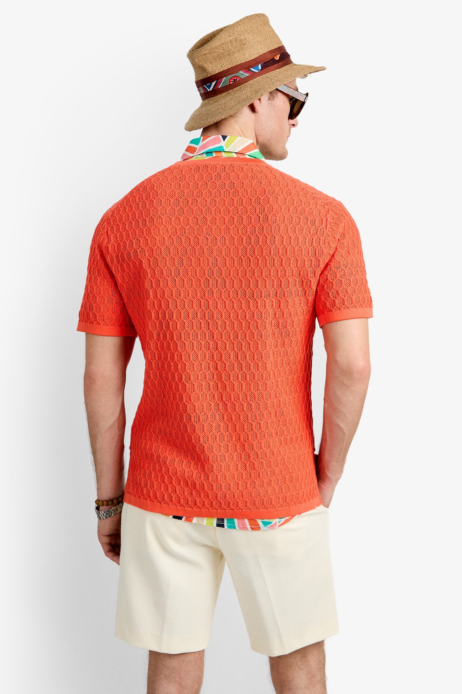 Heyes Mesh Henley V-Neck