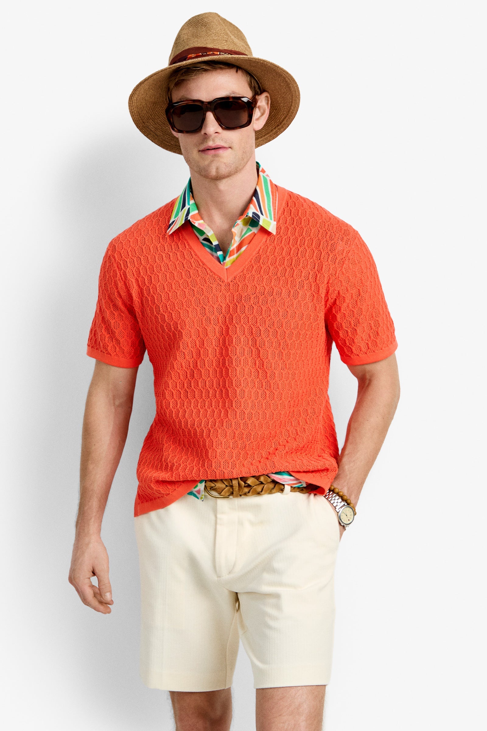 Heyes Mesh Henley V-Neck