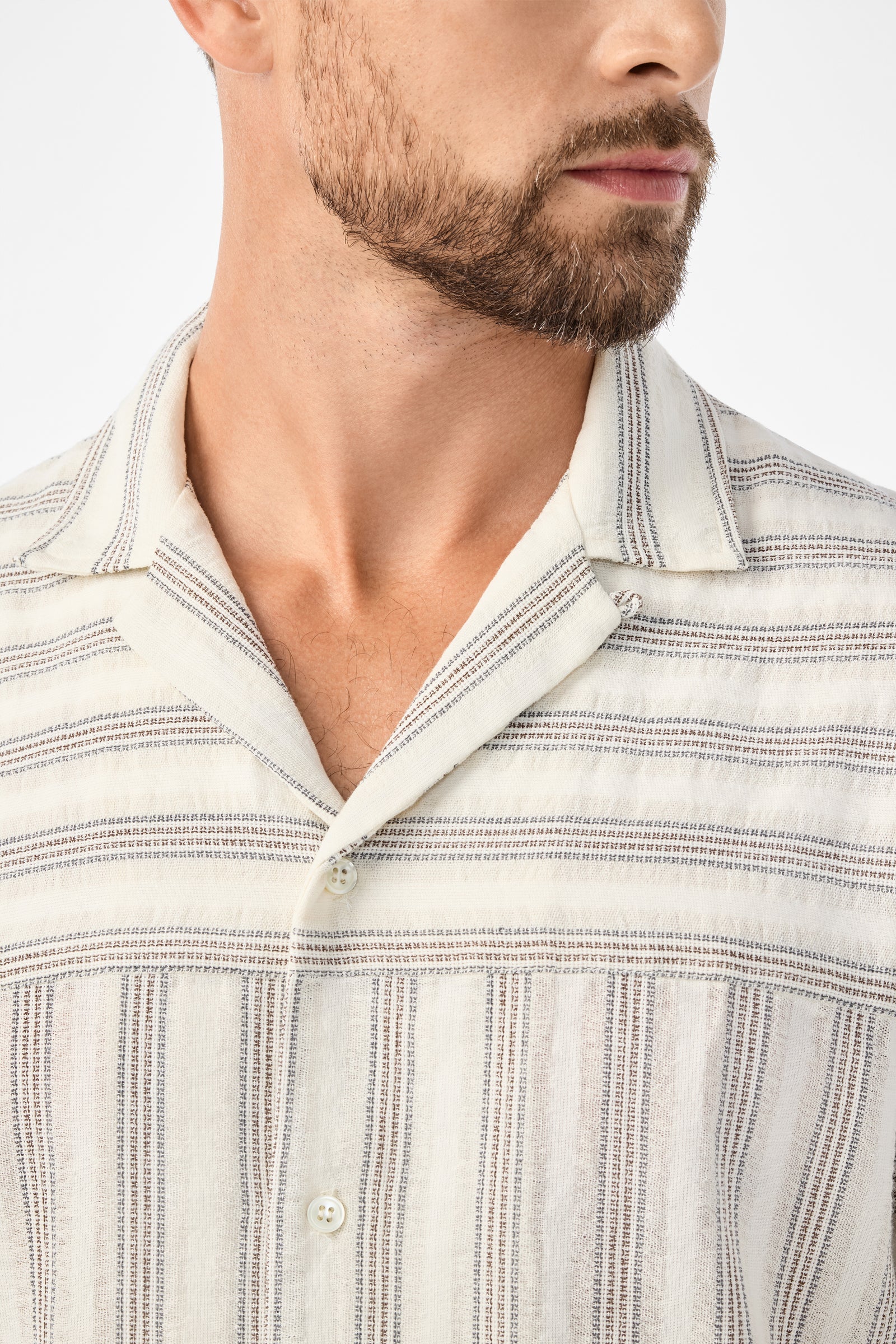 Angelo Short-Sleeve Shirt - Stripe Gauze