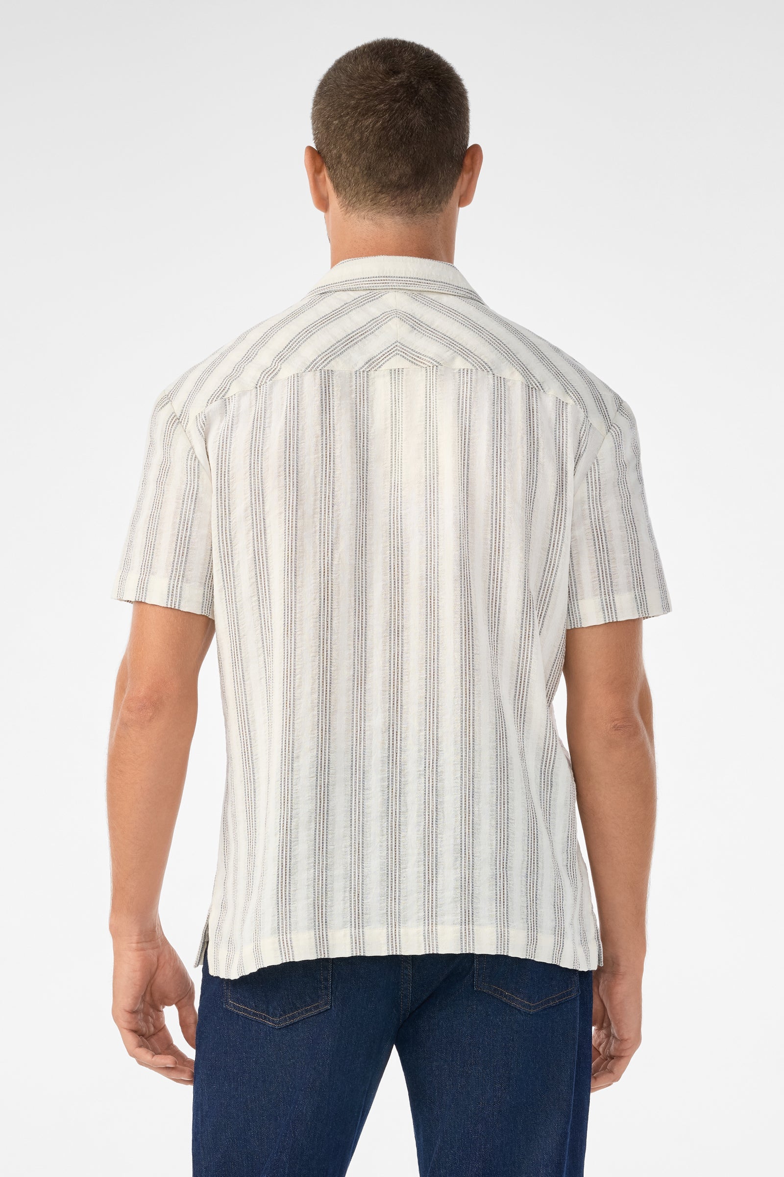 Angelo Short-Sleeve Shirt - Stripe Gauze