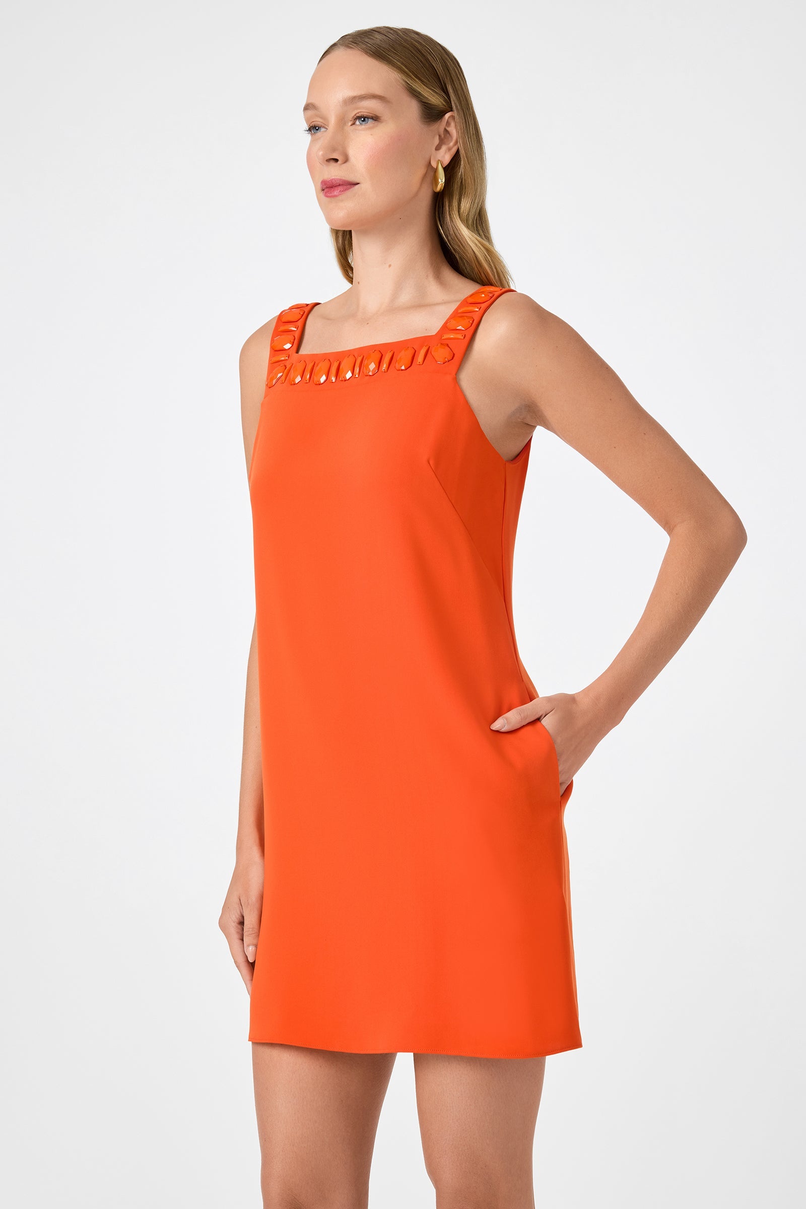 Yokuna Jewel Neck Mini Dress
