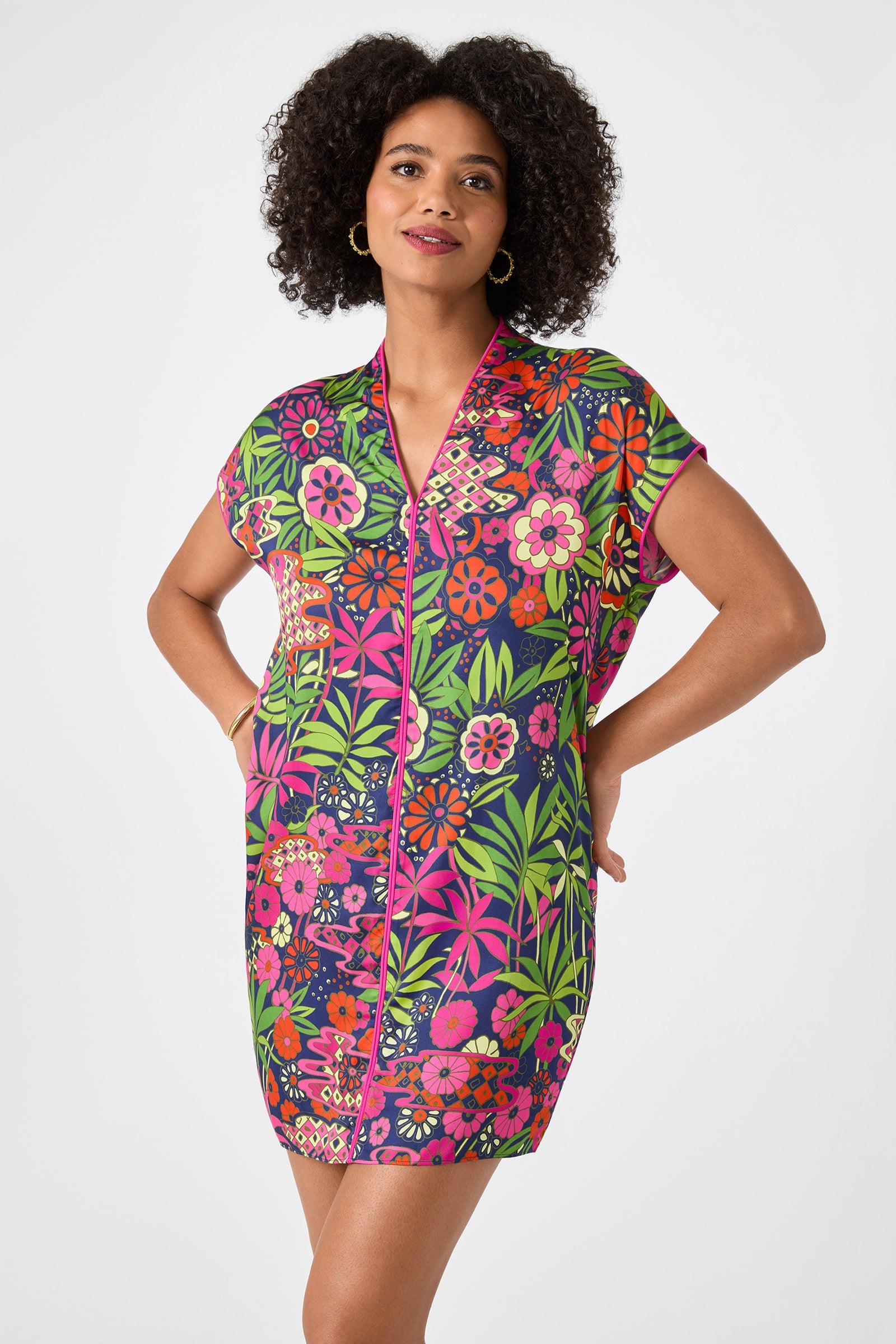 Tarashi Short-Sleeve Mini Dress - Fumi Floral