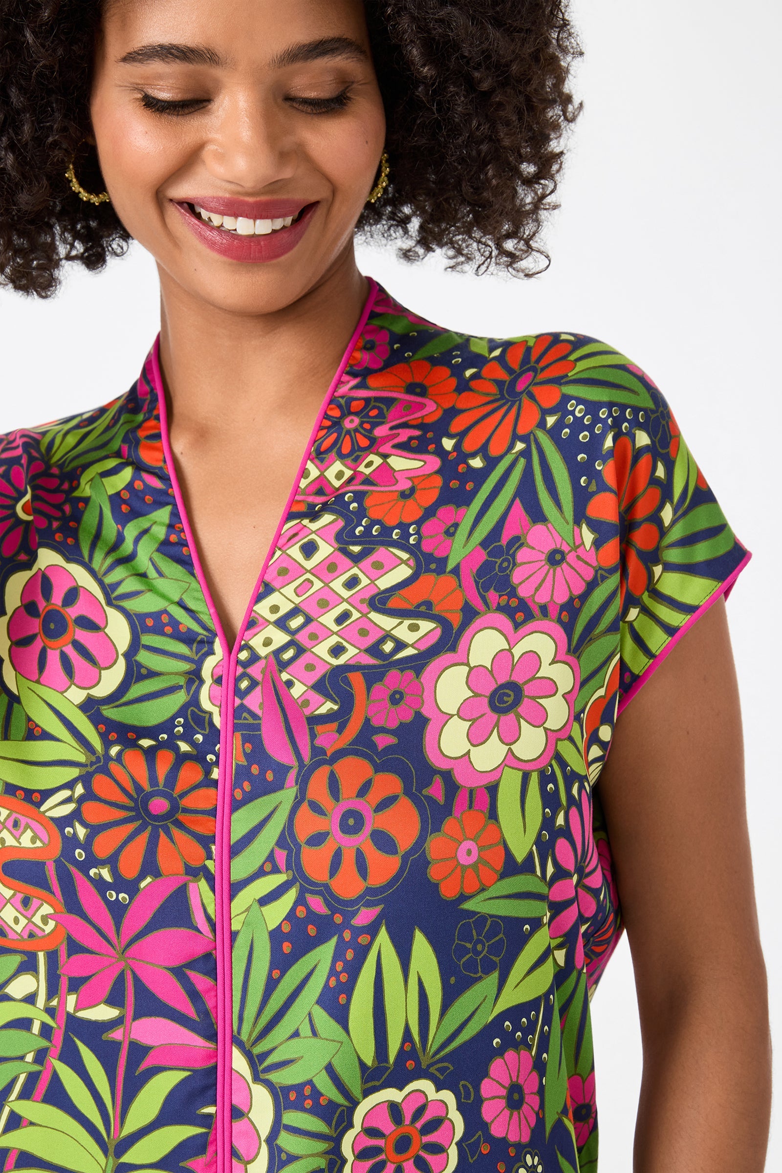 Tarashi Short-Sleeve Mini Dress - Fumi Floral