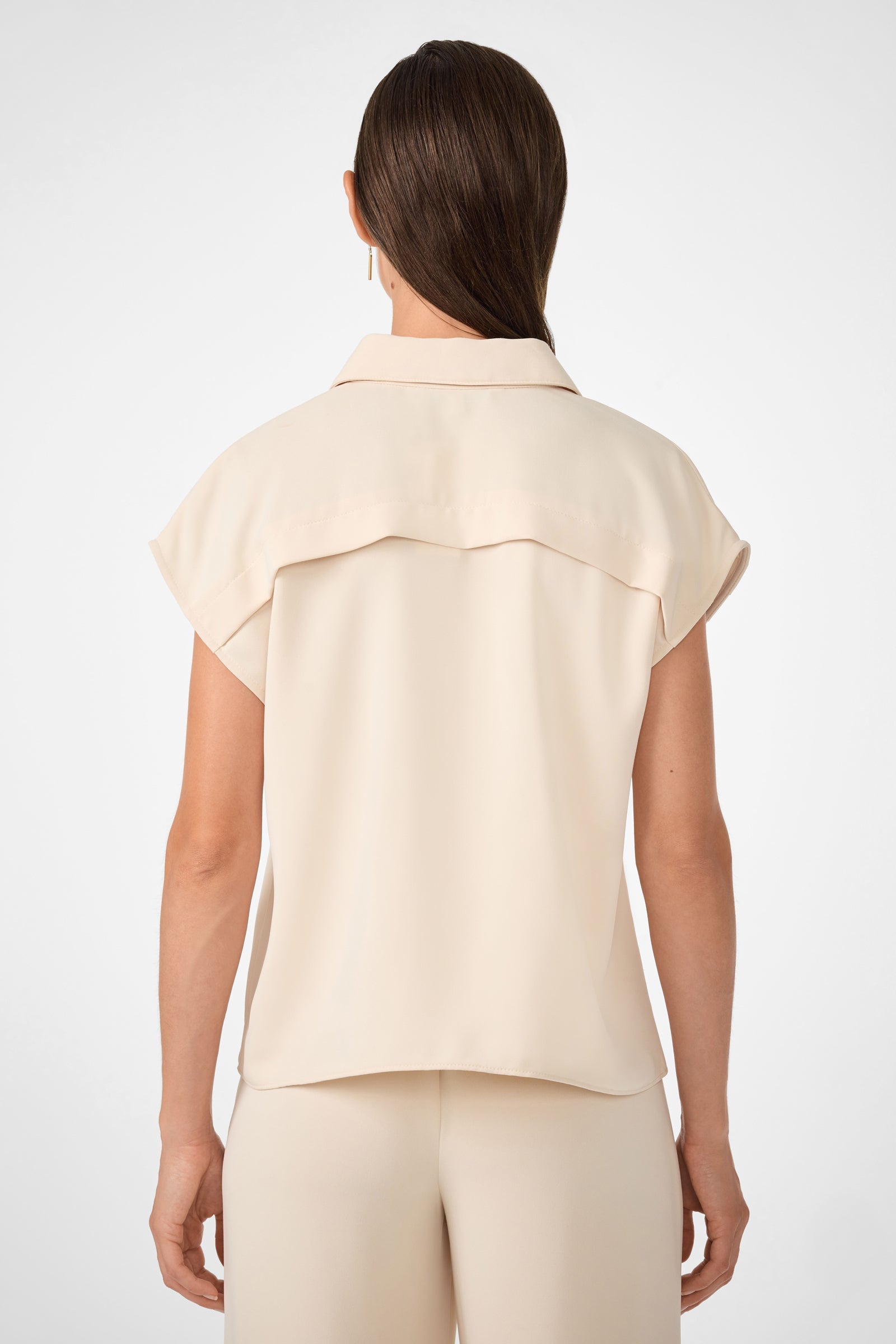 Cheri Pleated Button-Front Top