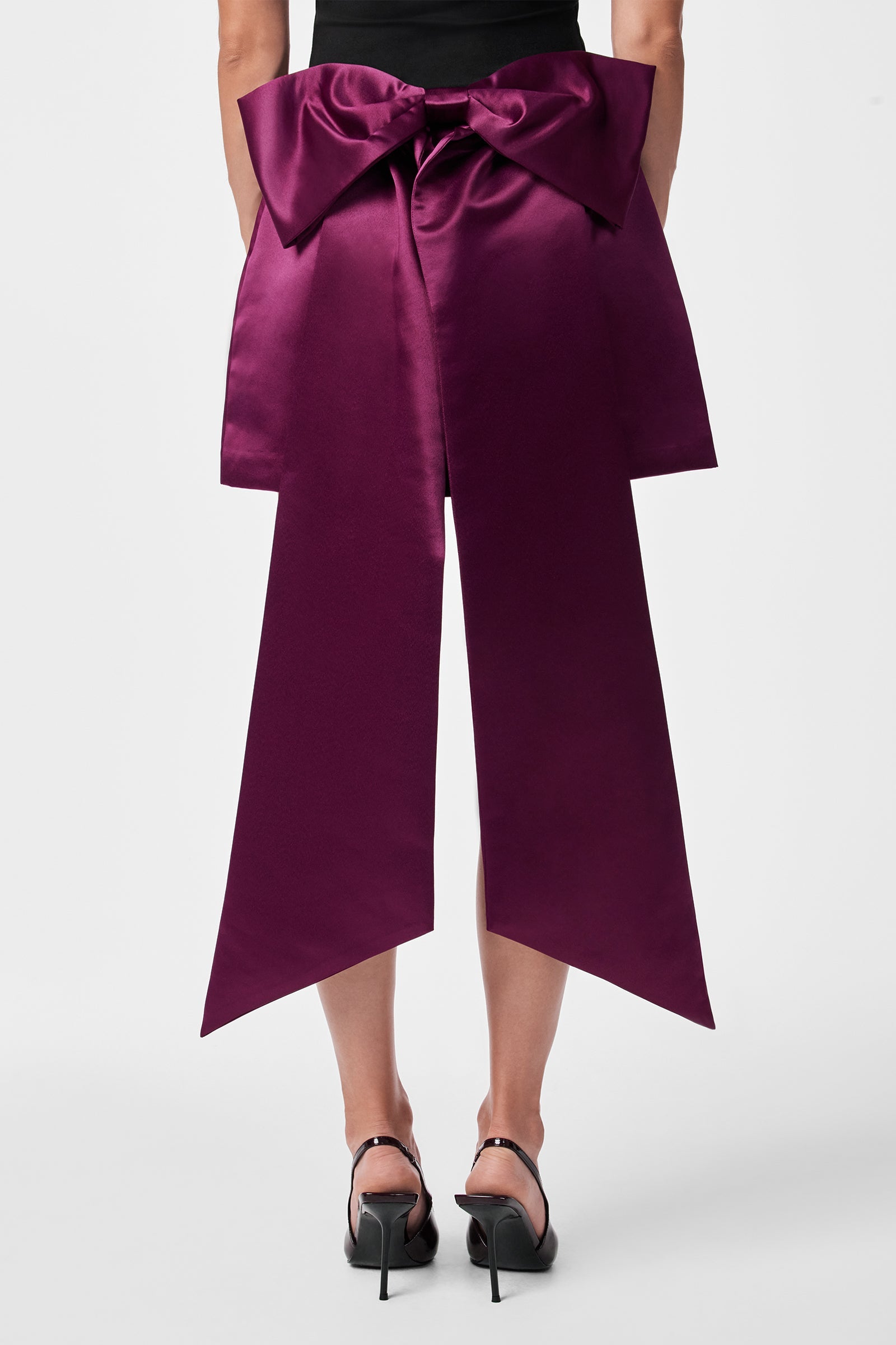 Vinna Bow Satin Mini Skirt