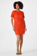Kimasu Short-Sleeve Lace Mini Dress
