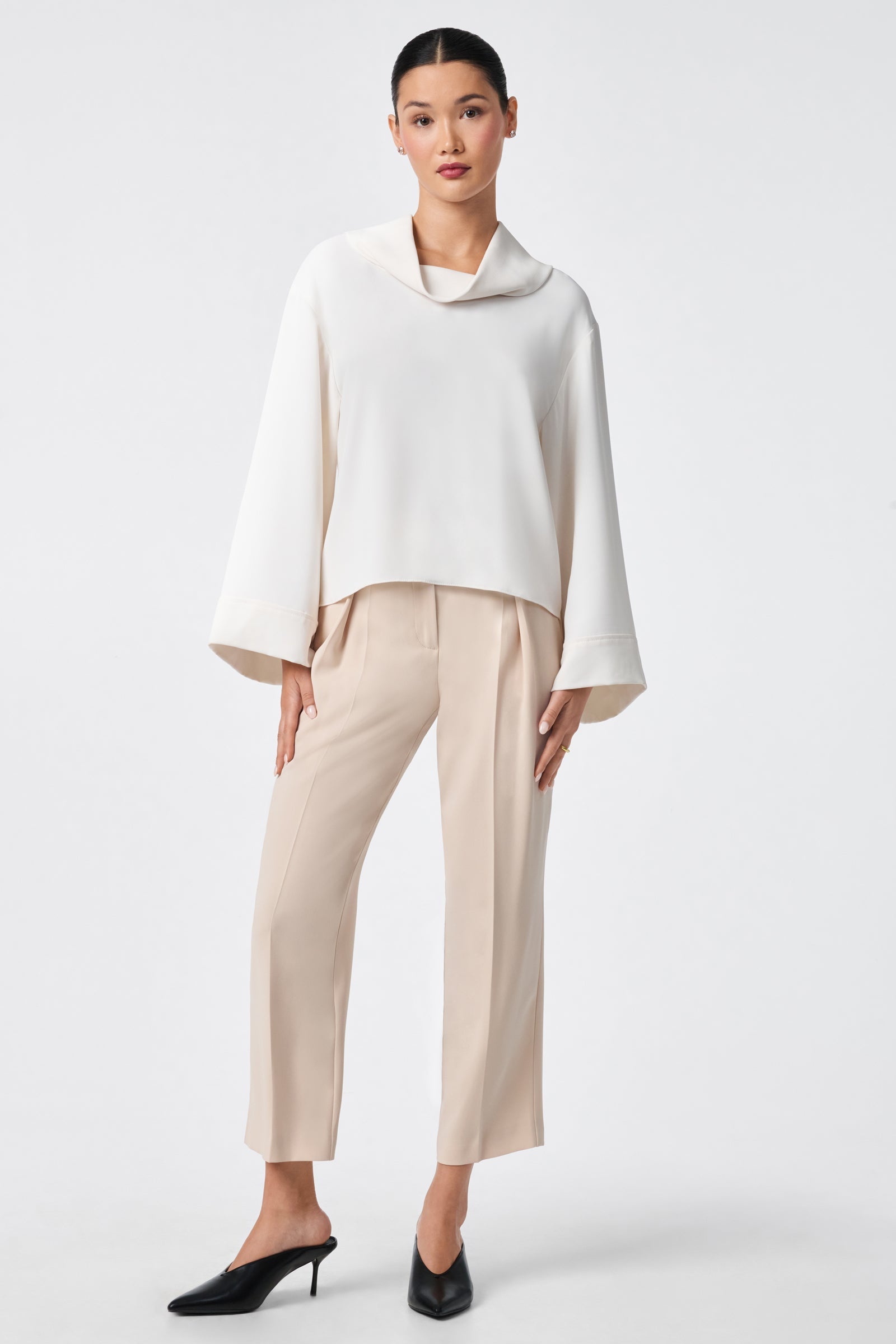 Staged Folded Collar Top