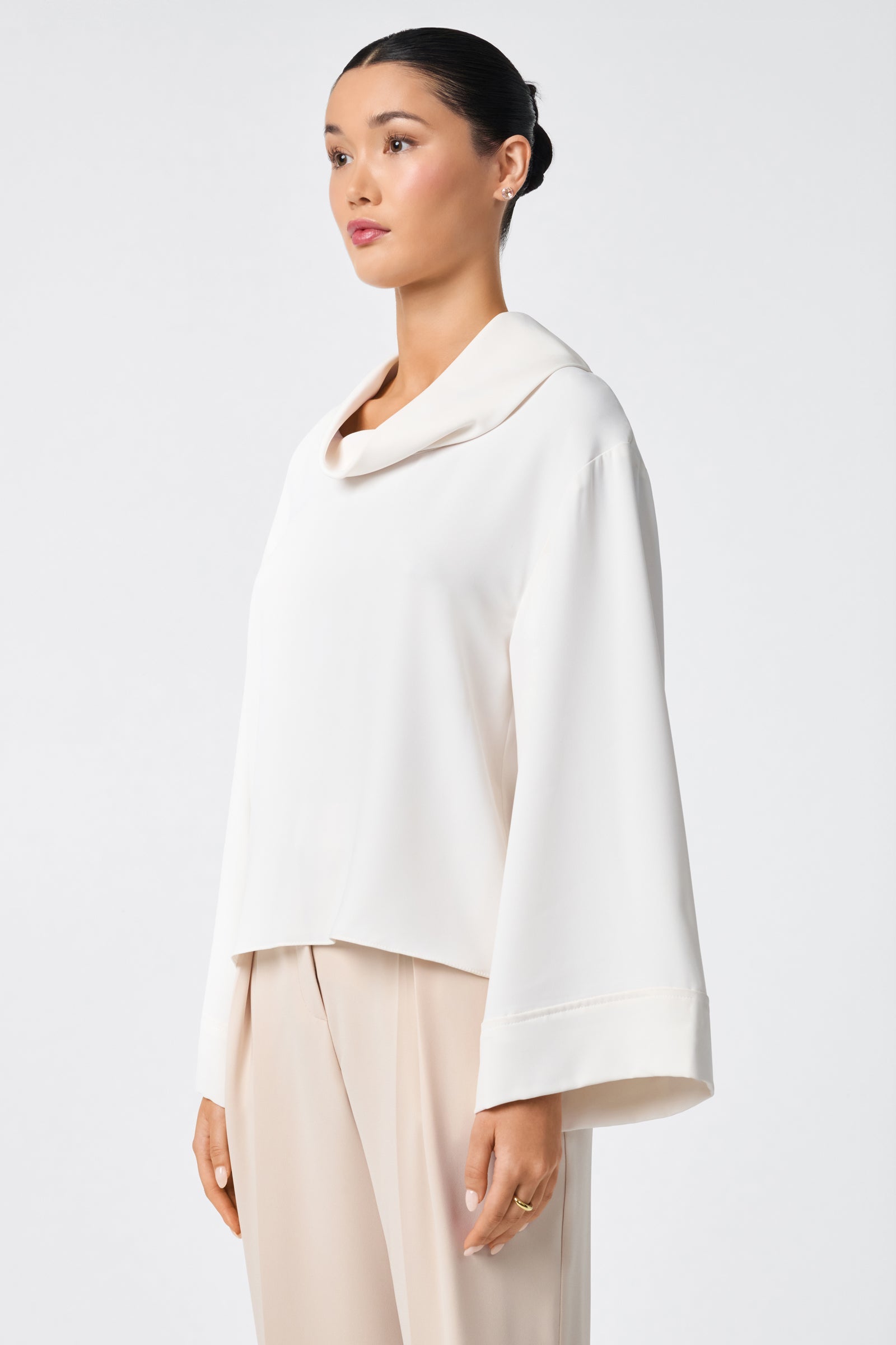 Staged Folded Collar Top